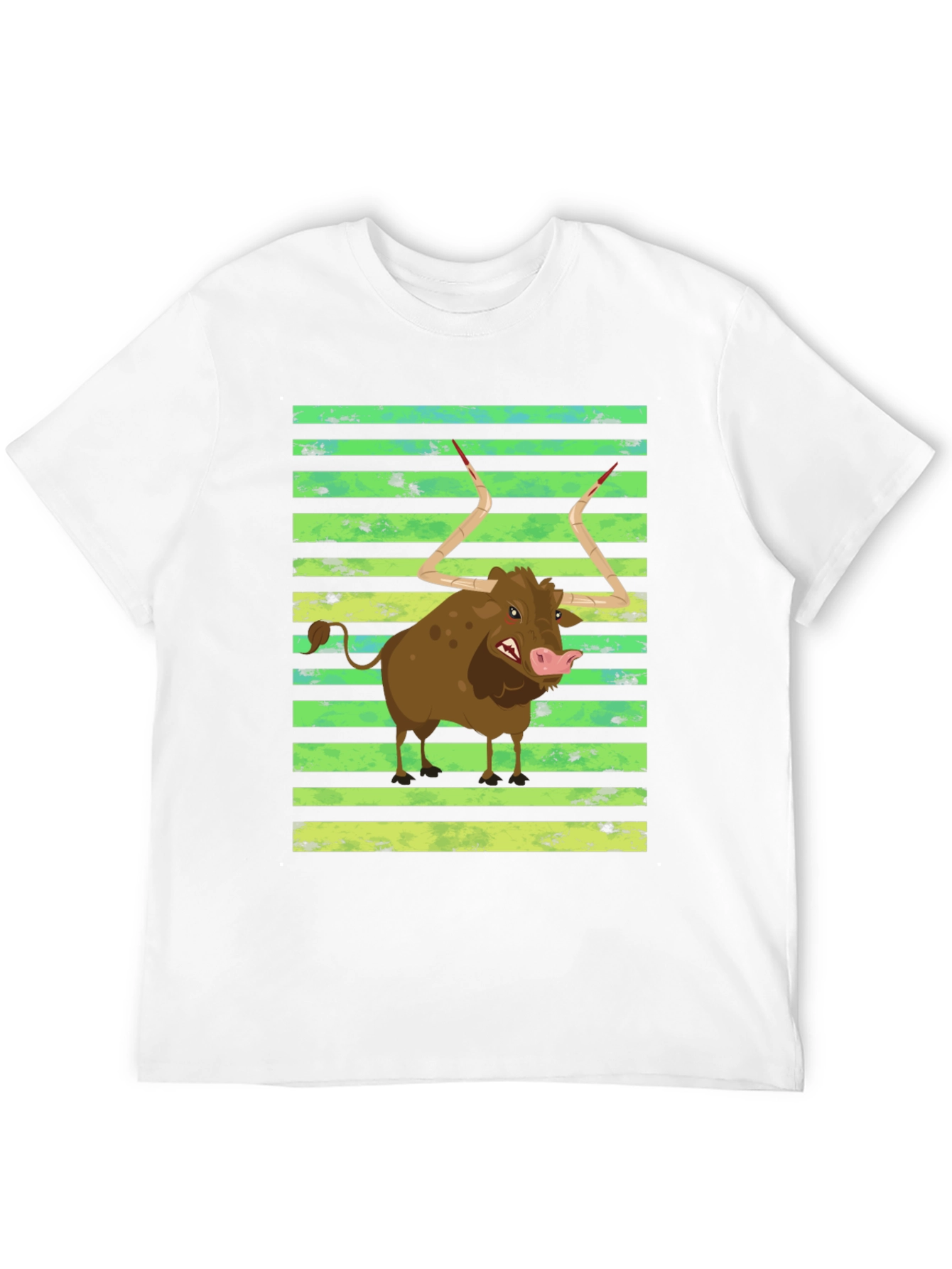 Boar Graphic Tee - Striped Background