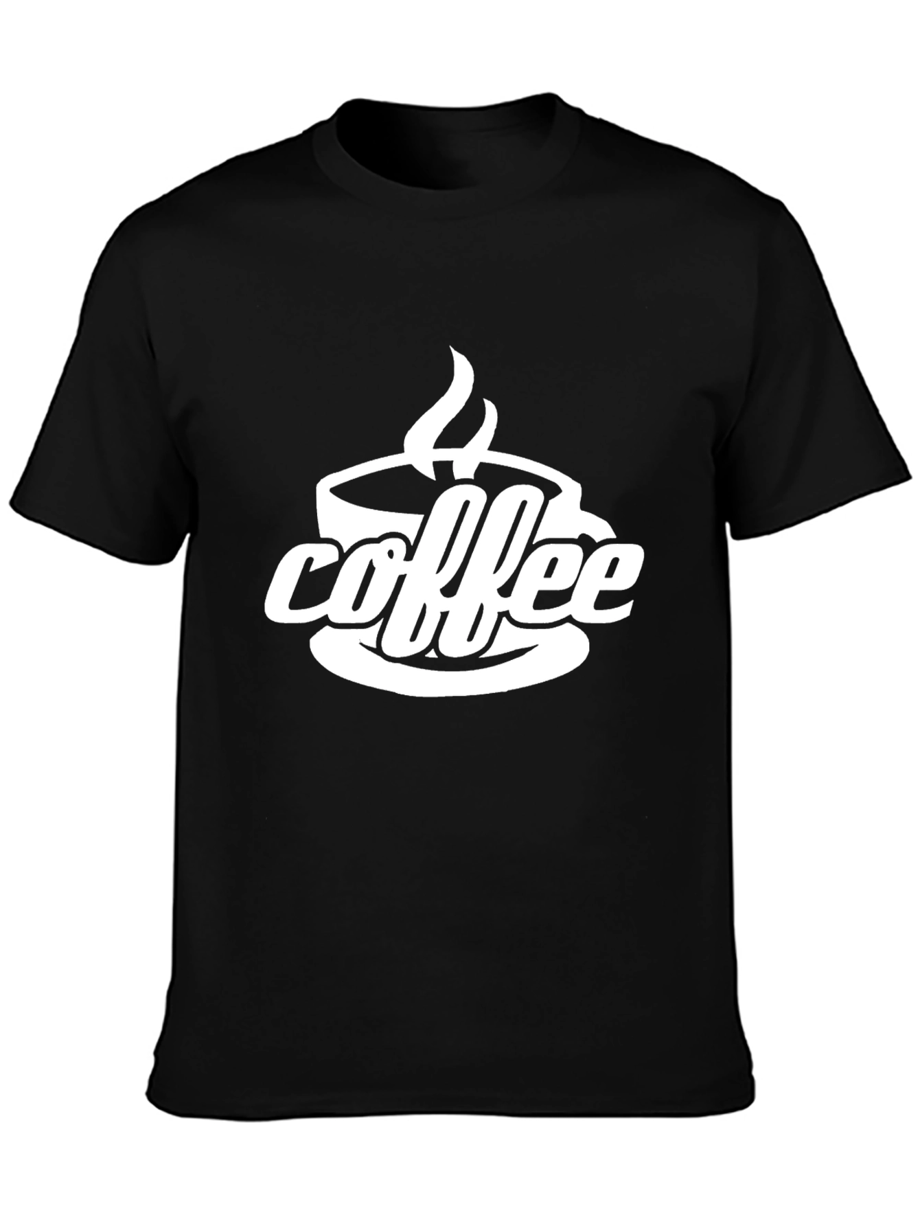 Coffee Graphic Tee - Black Cotton Blend T-Shirt