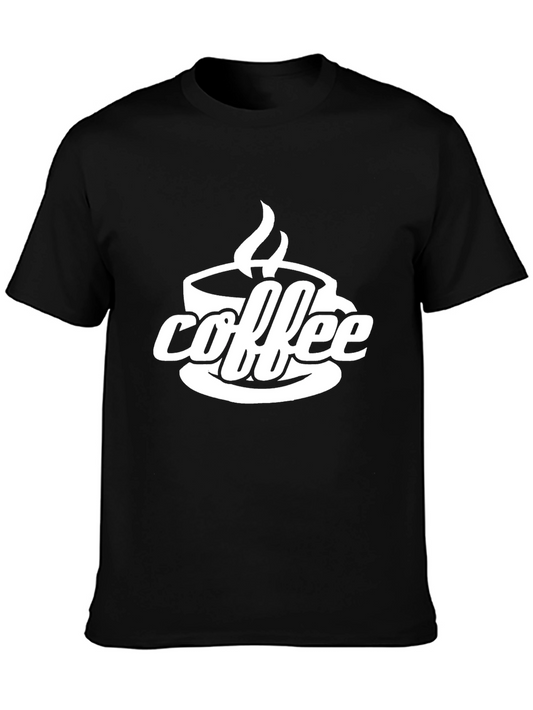 Coffee Graphic Tee - Black Cotton Blend T-Shirt