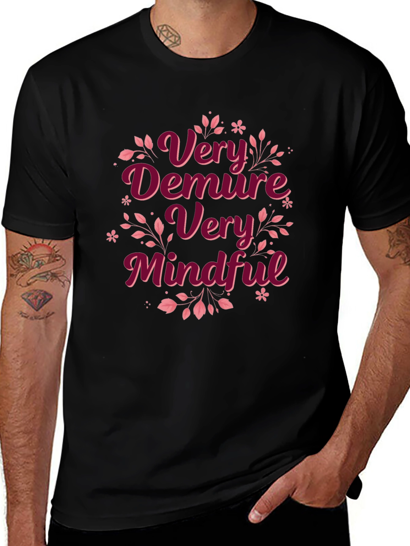 Very Demure Mindful Black T-Shirt