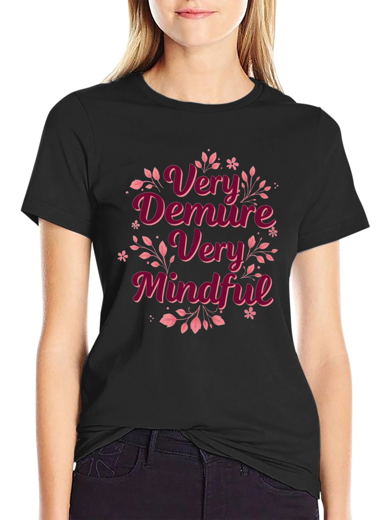 Very Demure Mindful Black T-Shirt