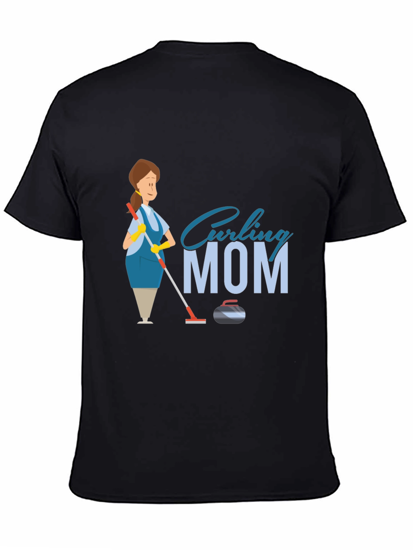 Curling Mom Black T-Shirt - Sports & Family