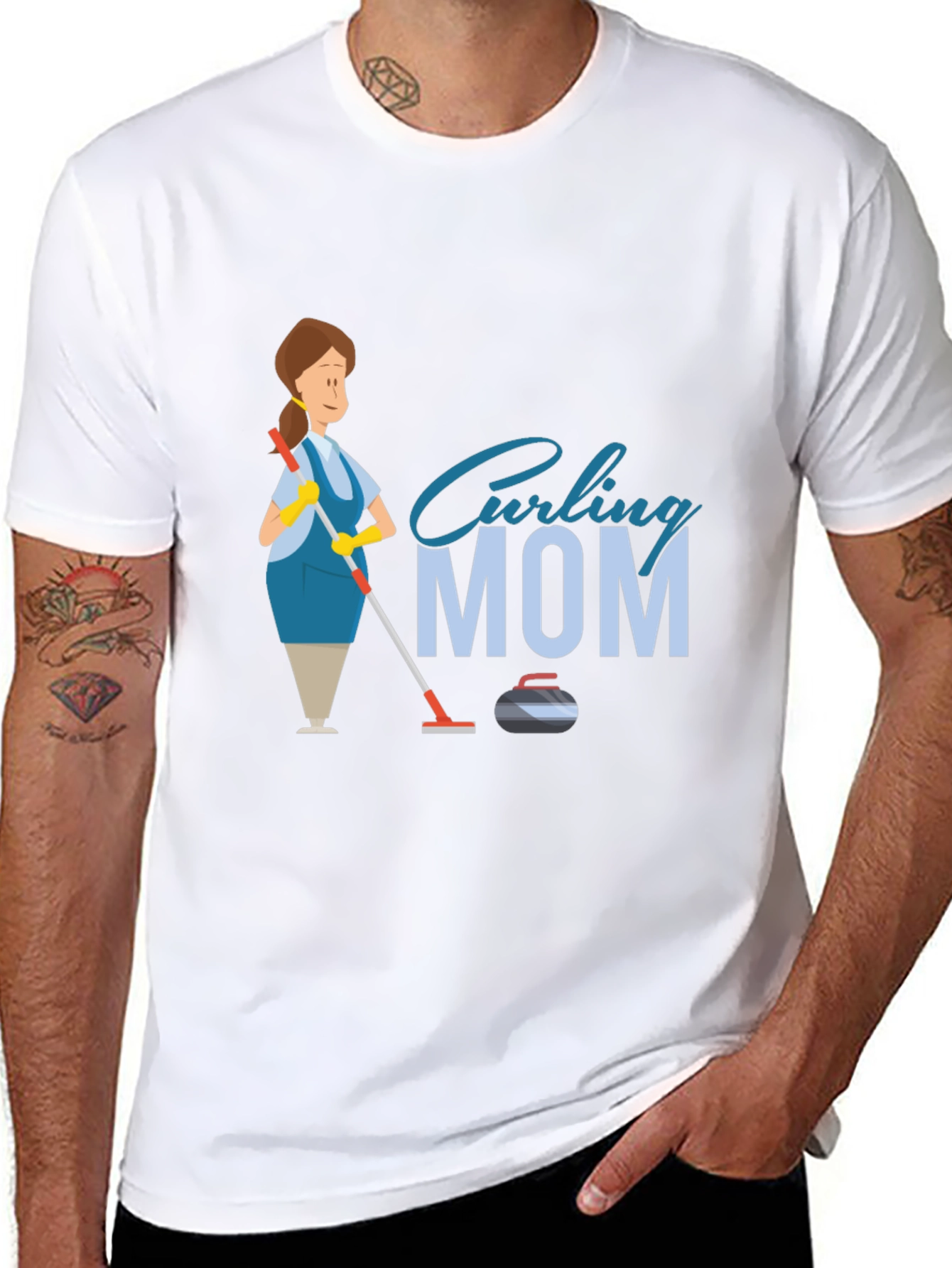 Curling Mom Black T-Shirt - Sports & Family
