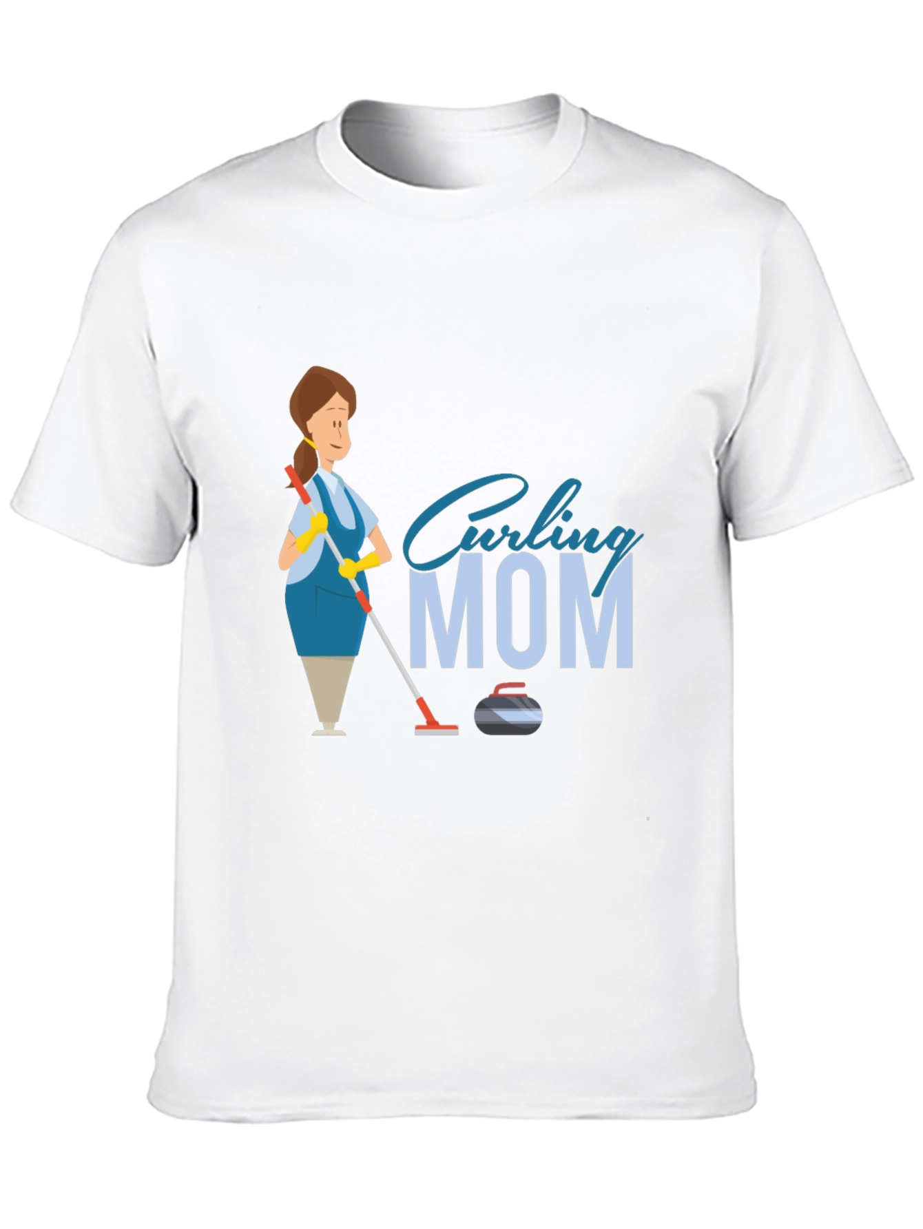 Curling Mom Black T-Shirt - Sports & Family