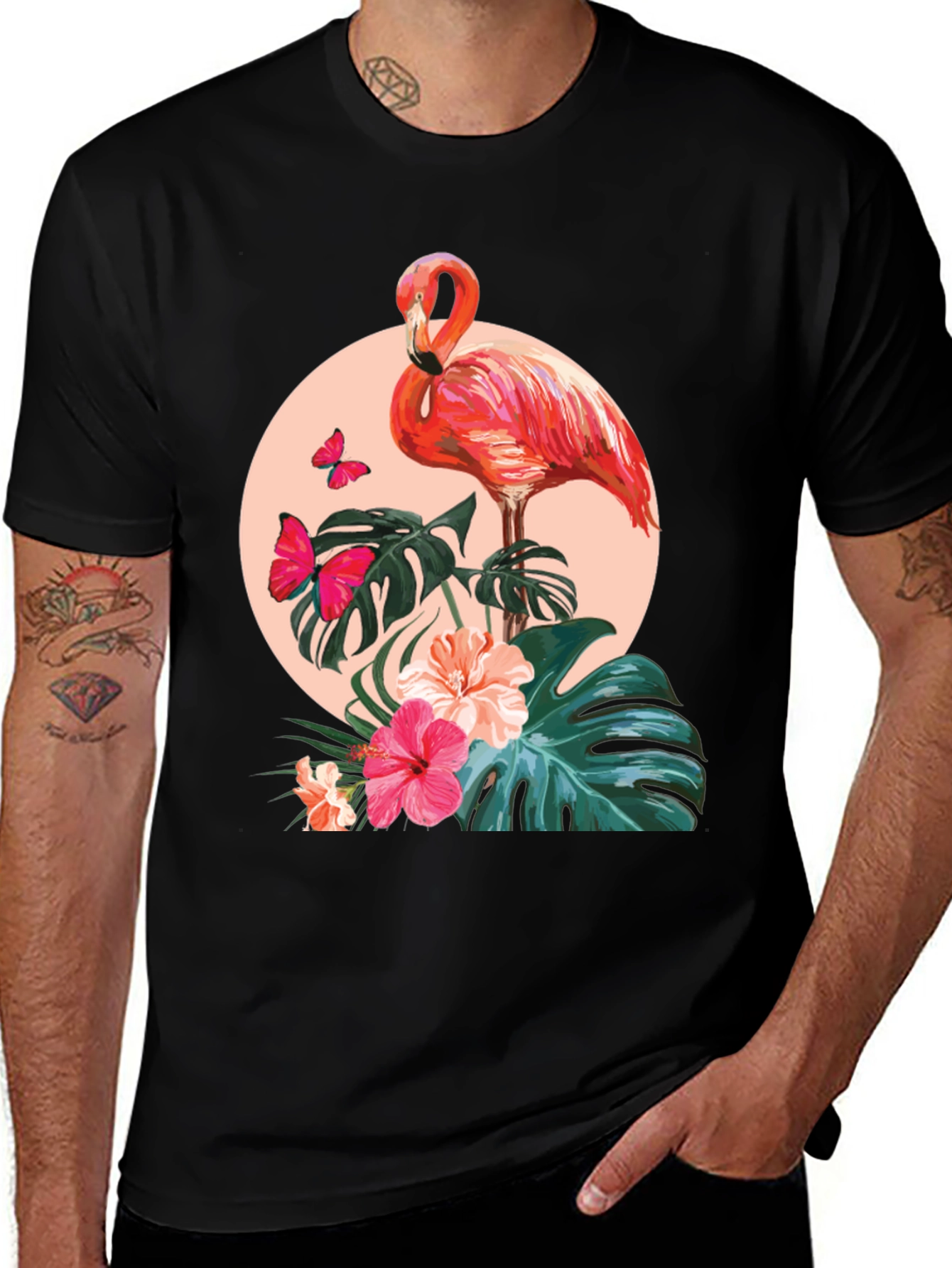 Flamingo Floral T-Shirt - Tropical Vibes