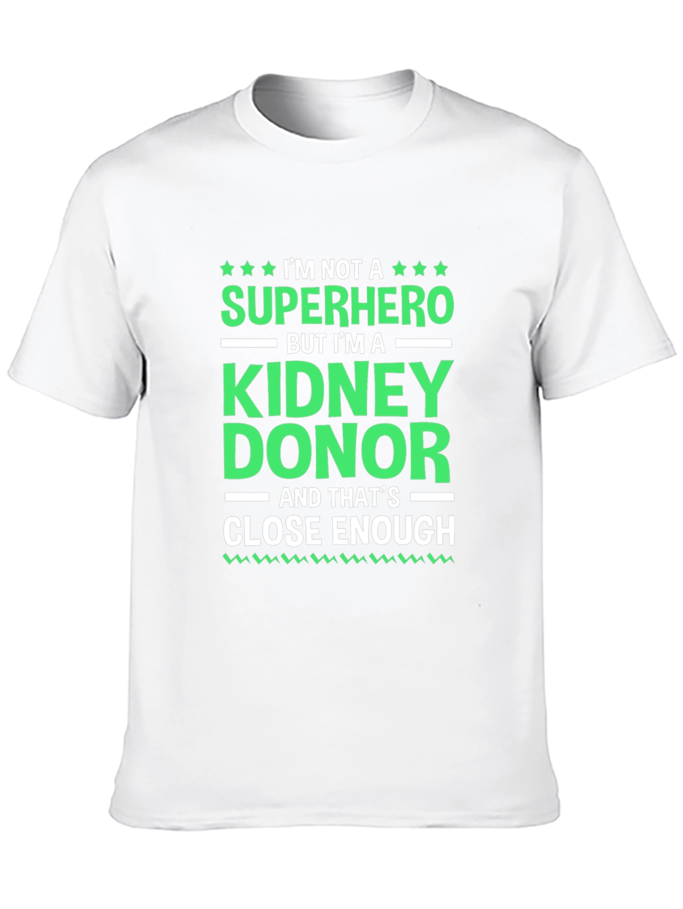 Kidney Donor Superhero T-Shirt - Black Cotton Tee