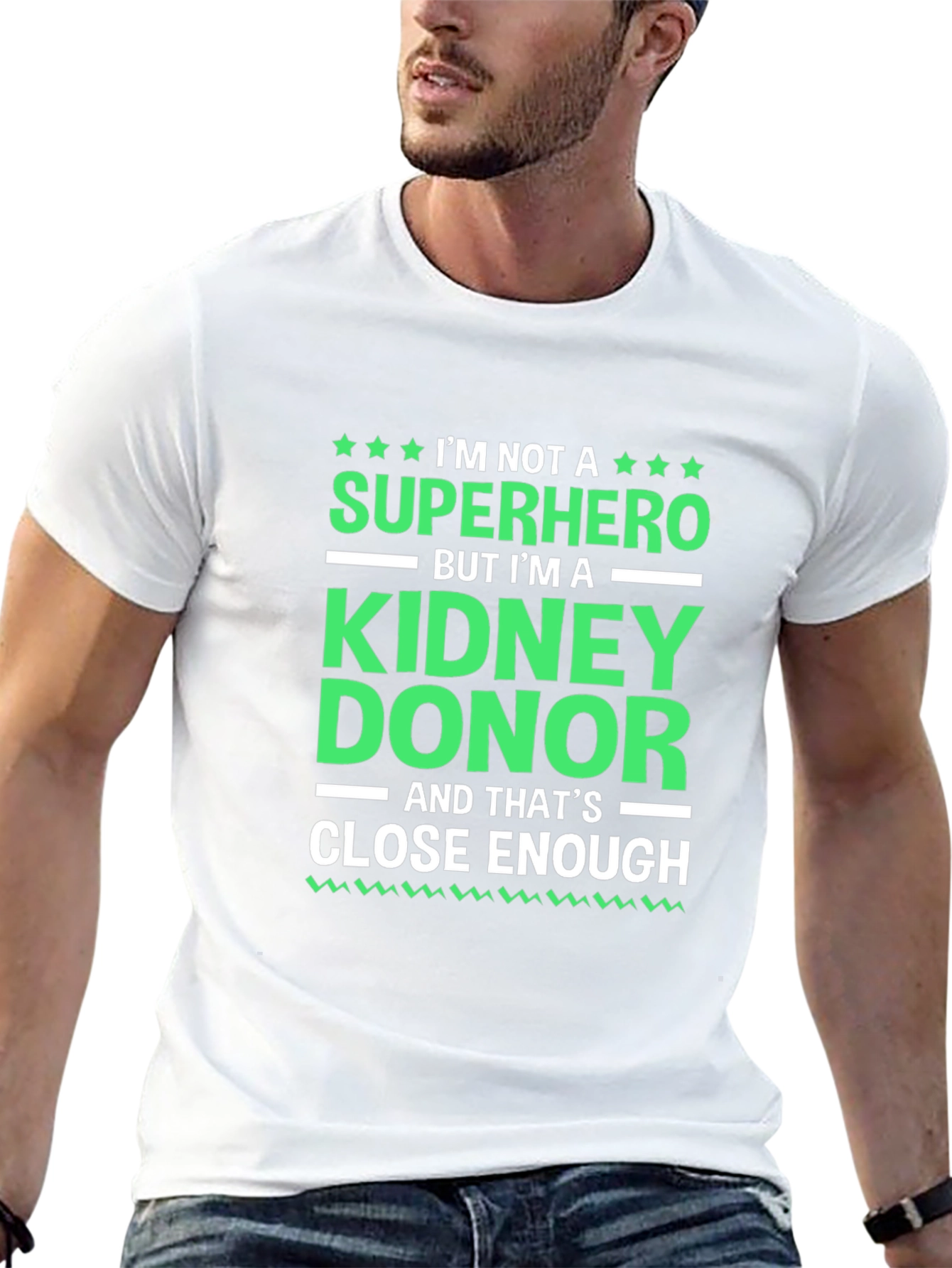 Kidney Donor Superhero T-Shirt - Black Cotton Tee