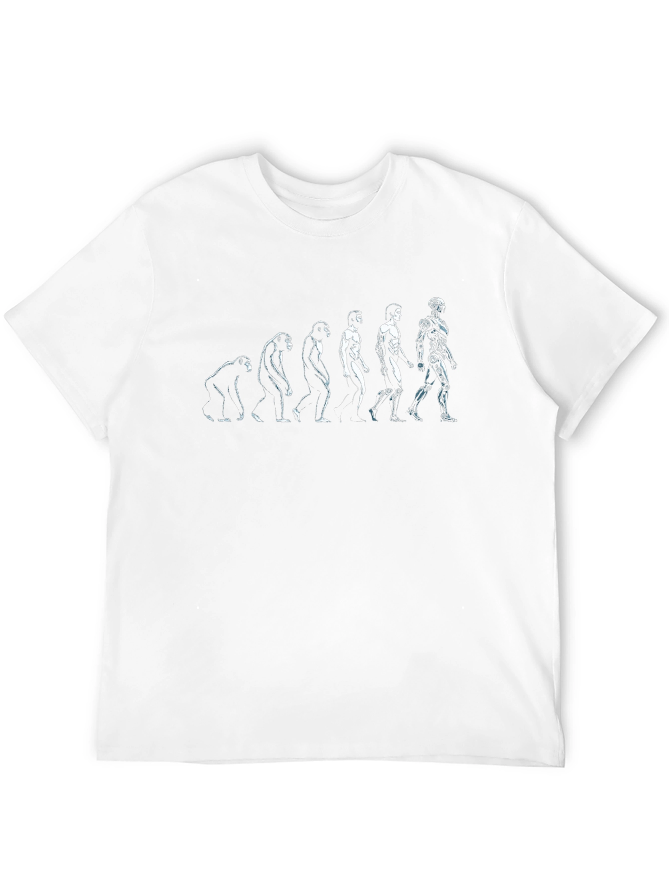 Evolution to Robot Black Graphic T-Shirt