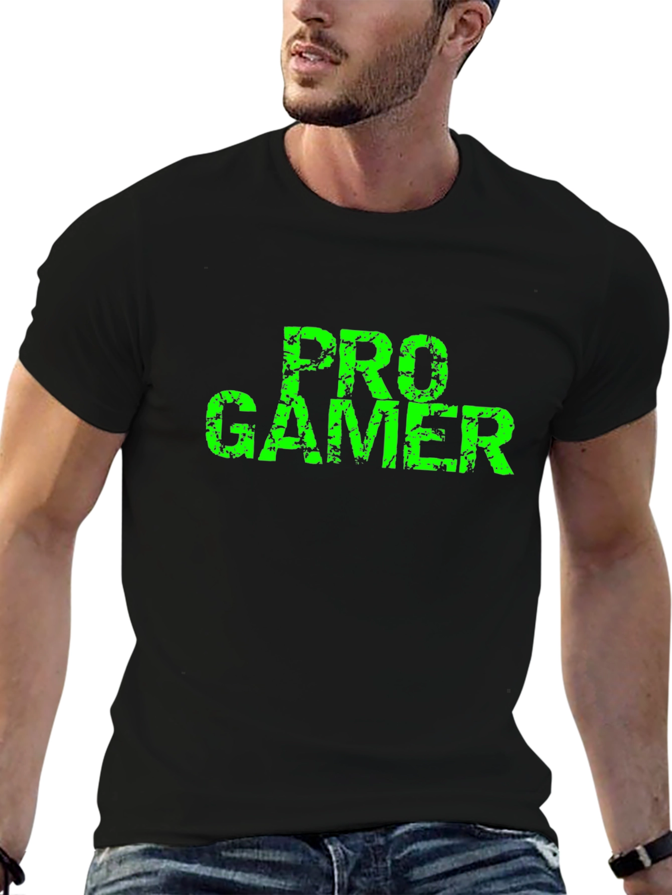 Pro Gamer Black T-Shirt - Distressed Graphic