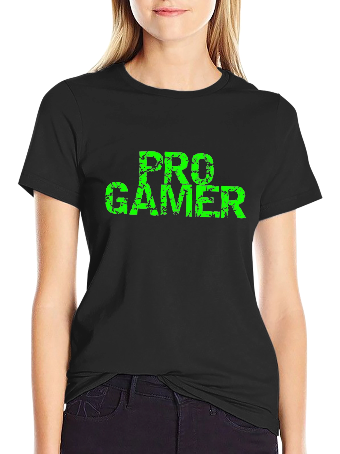 Pro Gamer Black T-Shirt - Distressed Graphic