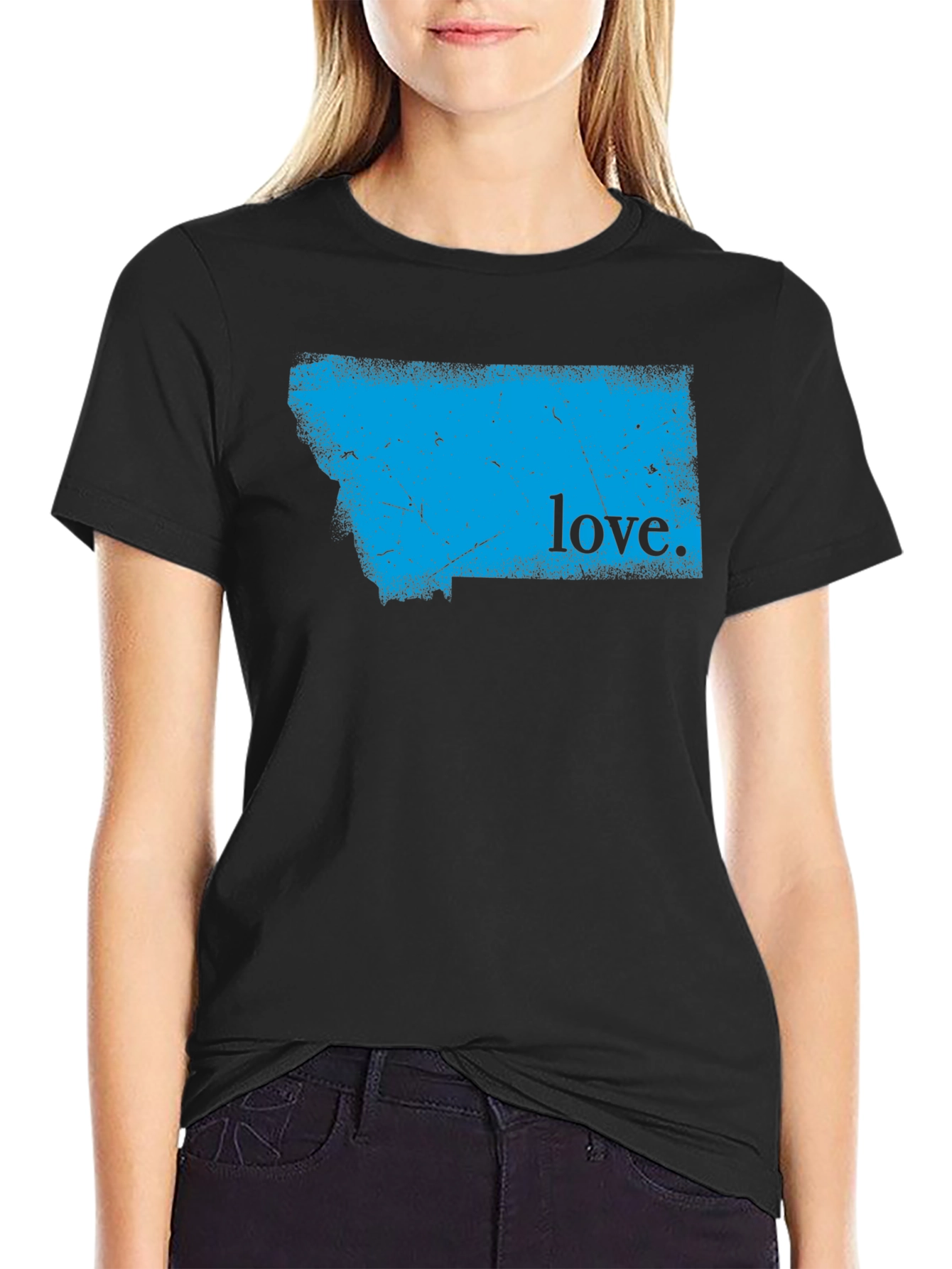 Montana Love Graphic Tee - Black Cotton T-Shirt