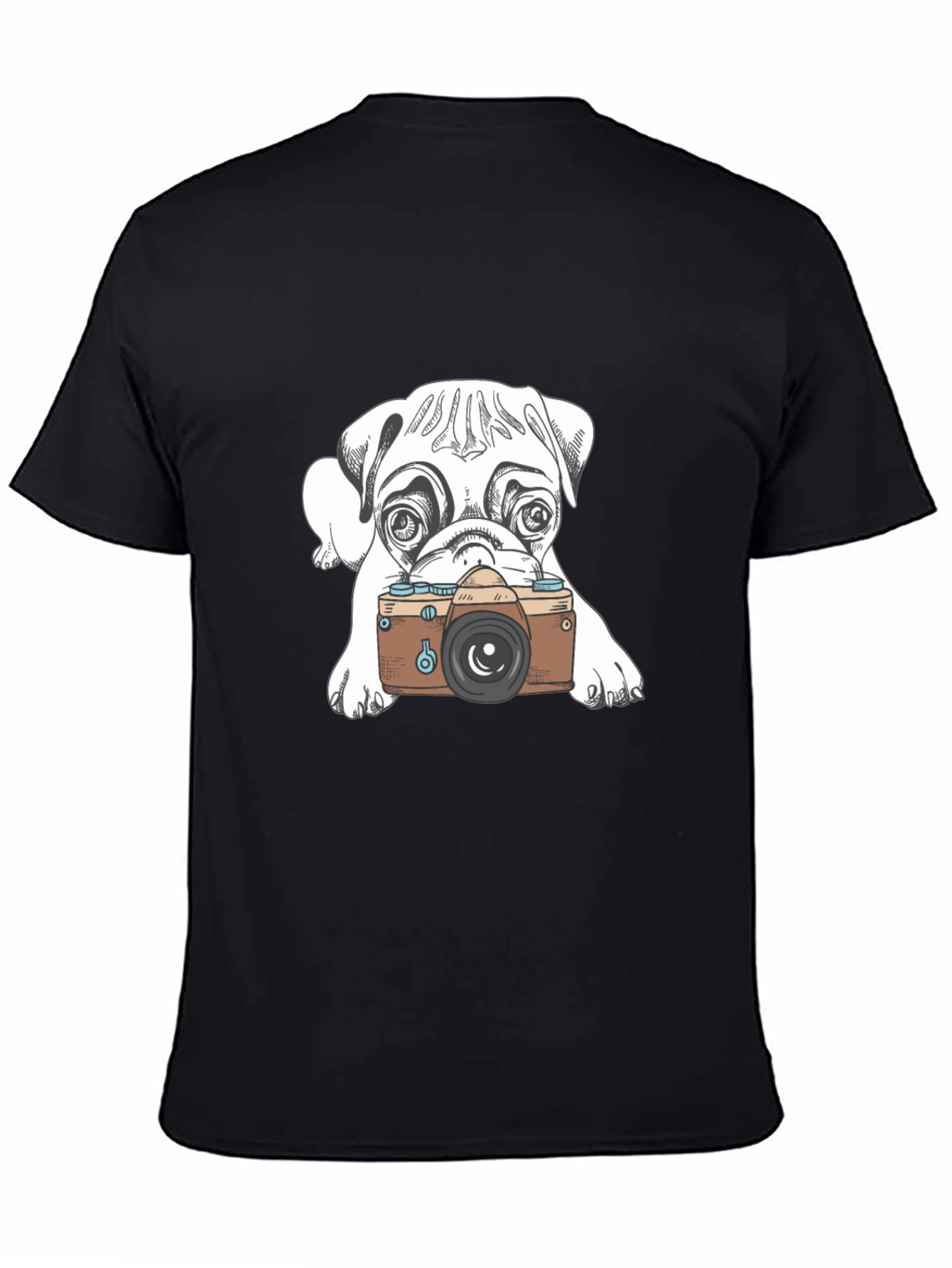 Dog Photographer Graphic Tee - Casual Black T-Shirt