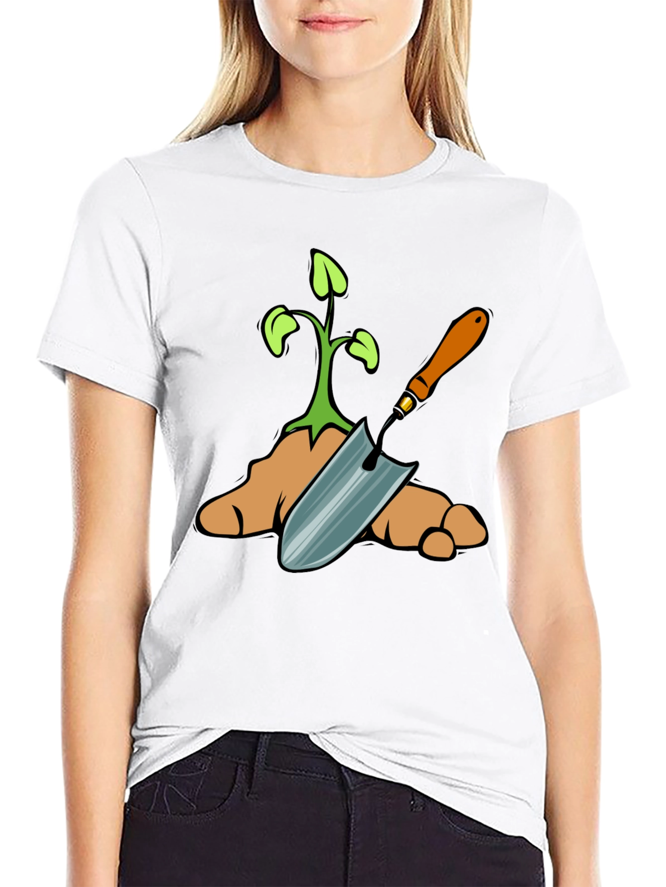 Gardening T-Shirt: Plant & Trowel Design