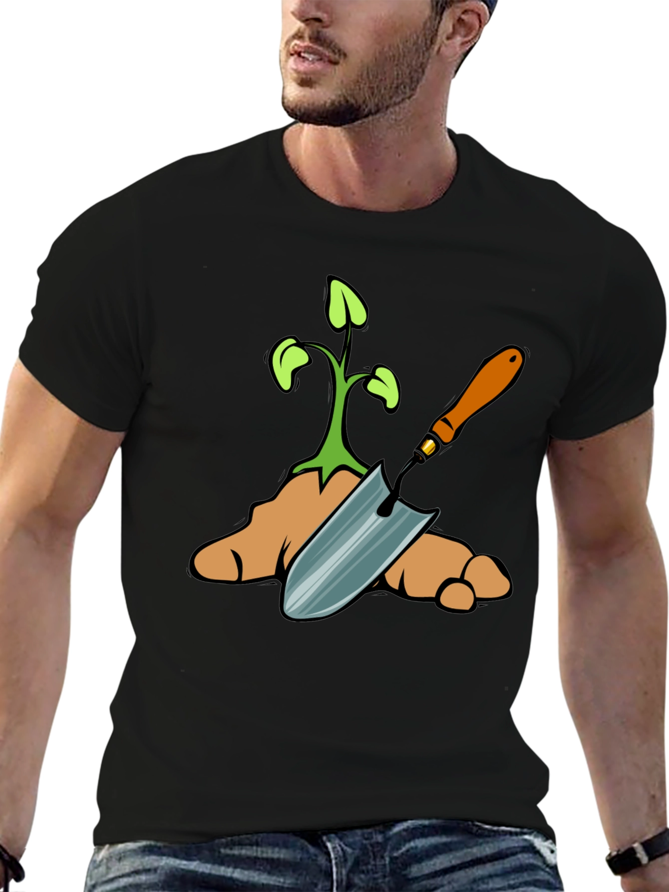 Gardening T-Shirt: Plant & Trowel Design