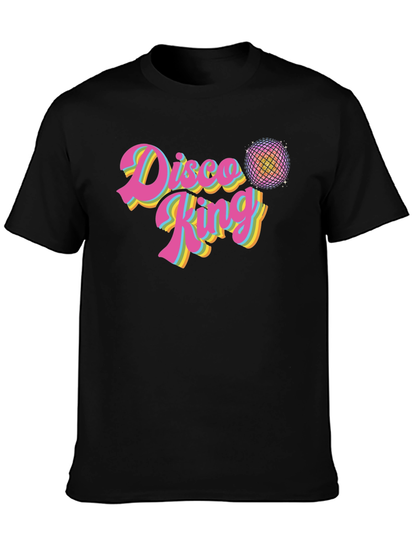 Disco King Retro T-Shirt - Black Cotton Tee