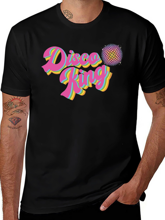 Disco King Retro T-Shirt - Black Cotton Tee