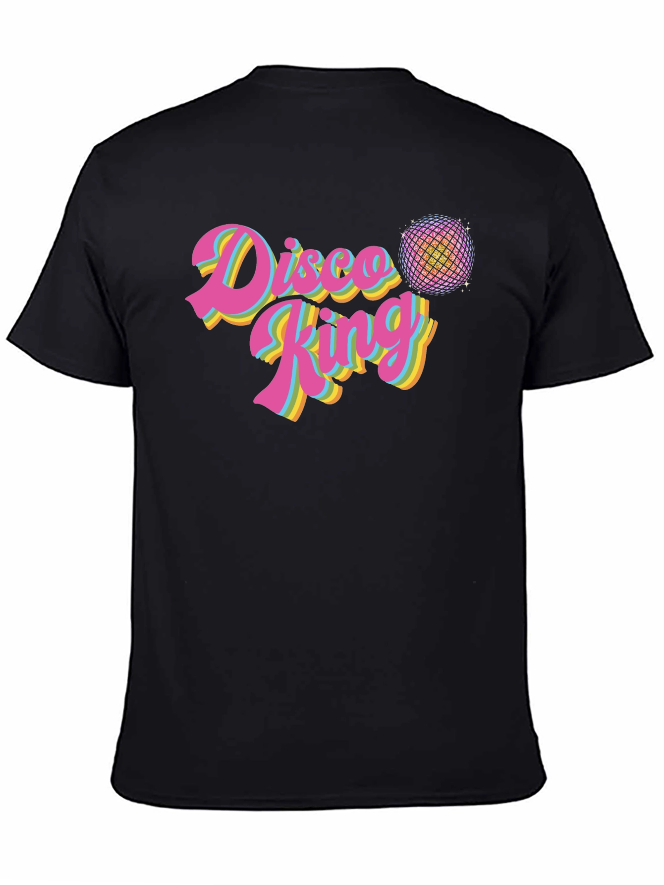 Disco King Retro T-Shirt - Black Cotton Tee