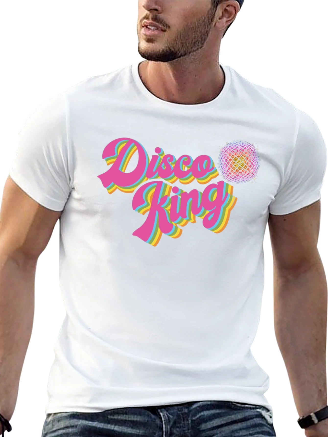 Disco King Retro T-Shirt - Black Cotton Tee