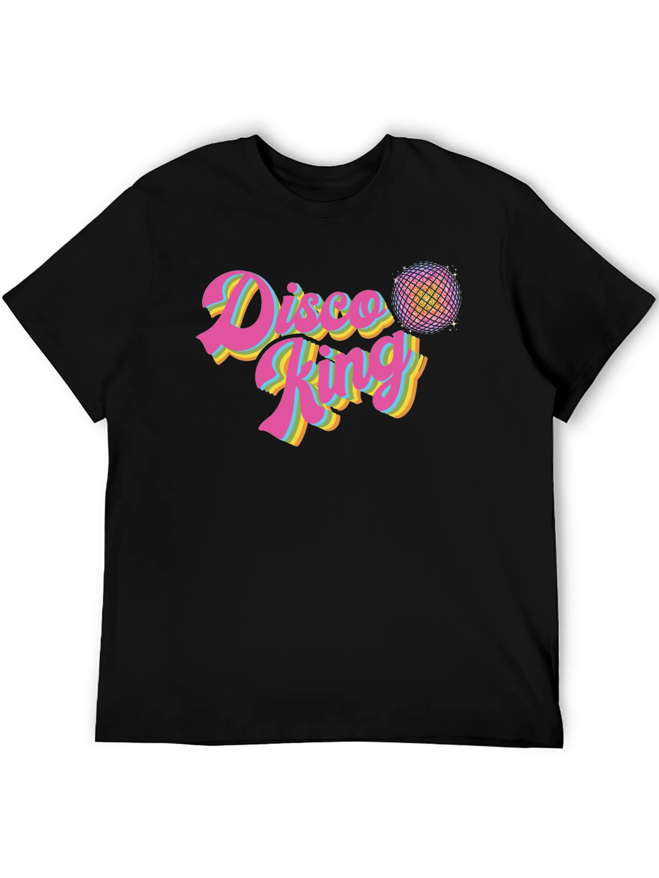 Disco King Retro T-Shirt - Black Cotton Tee