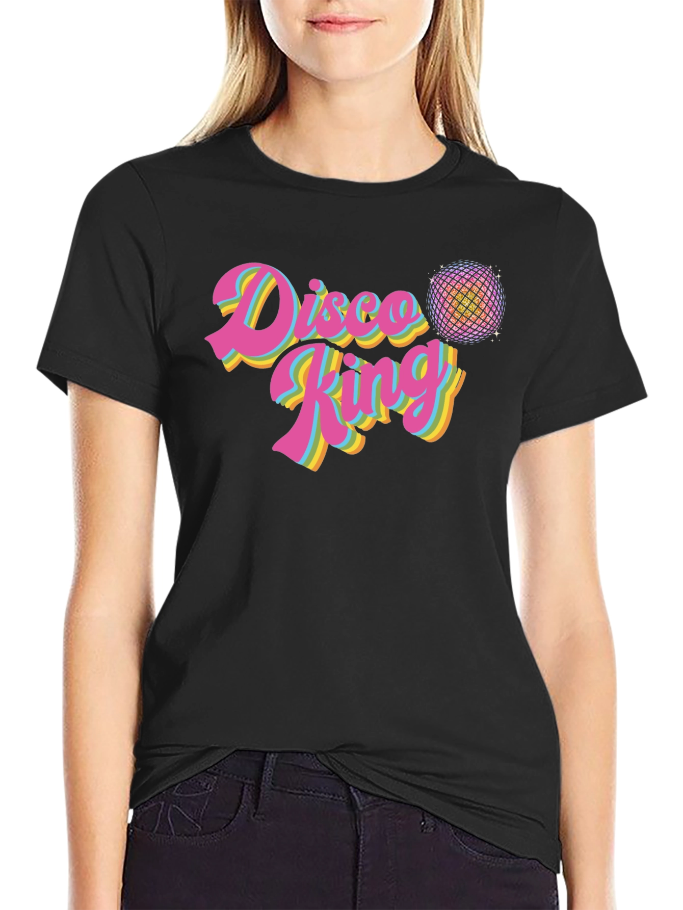 Disco King Retro T-Shirt - Black Cotton Tee