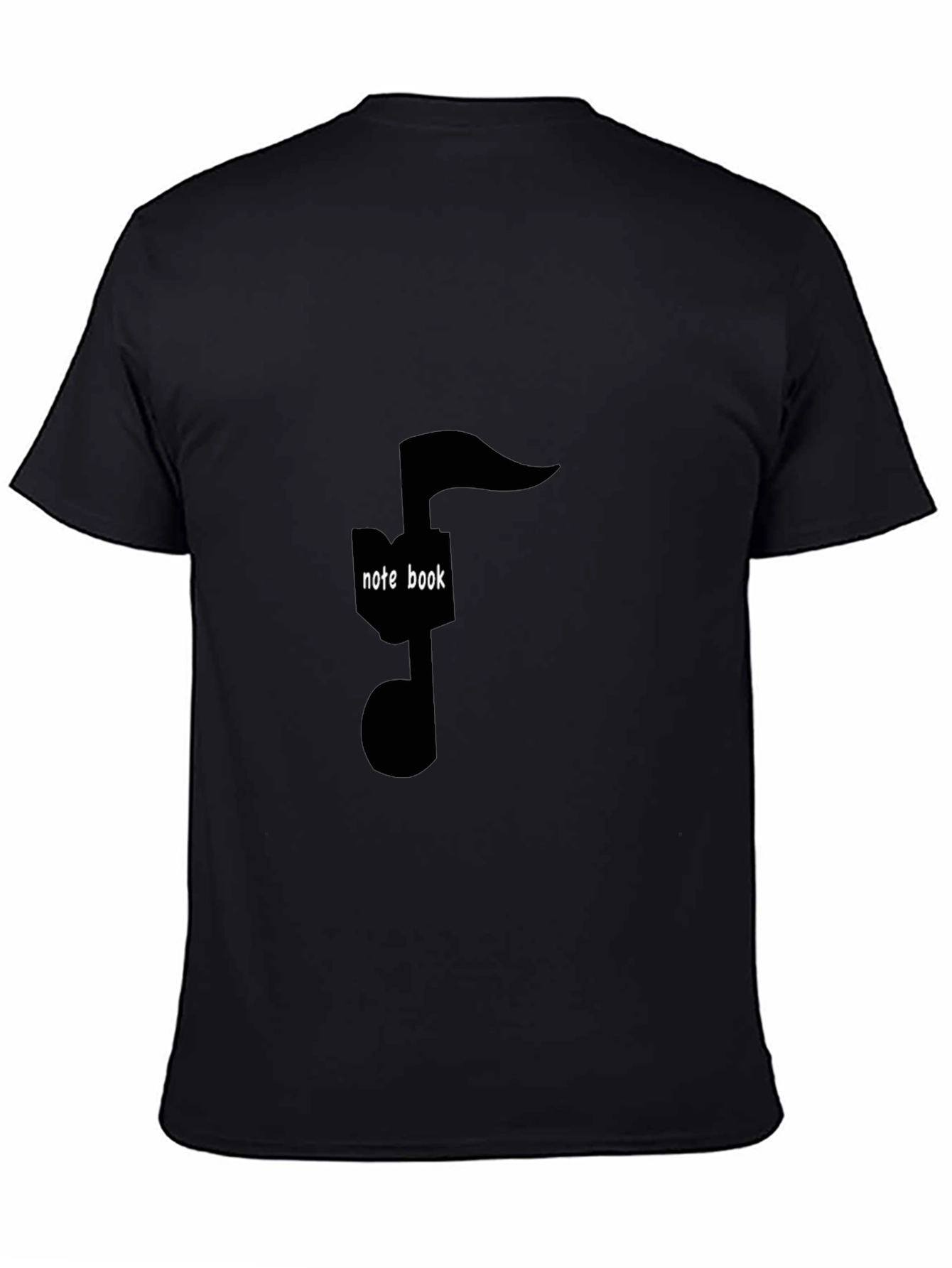 Musical Note Notebook Graphic Tee - Stylish Black T-Shirt