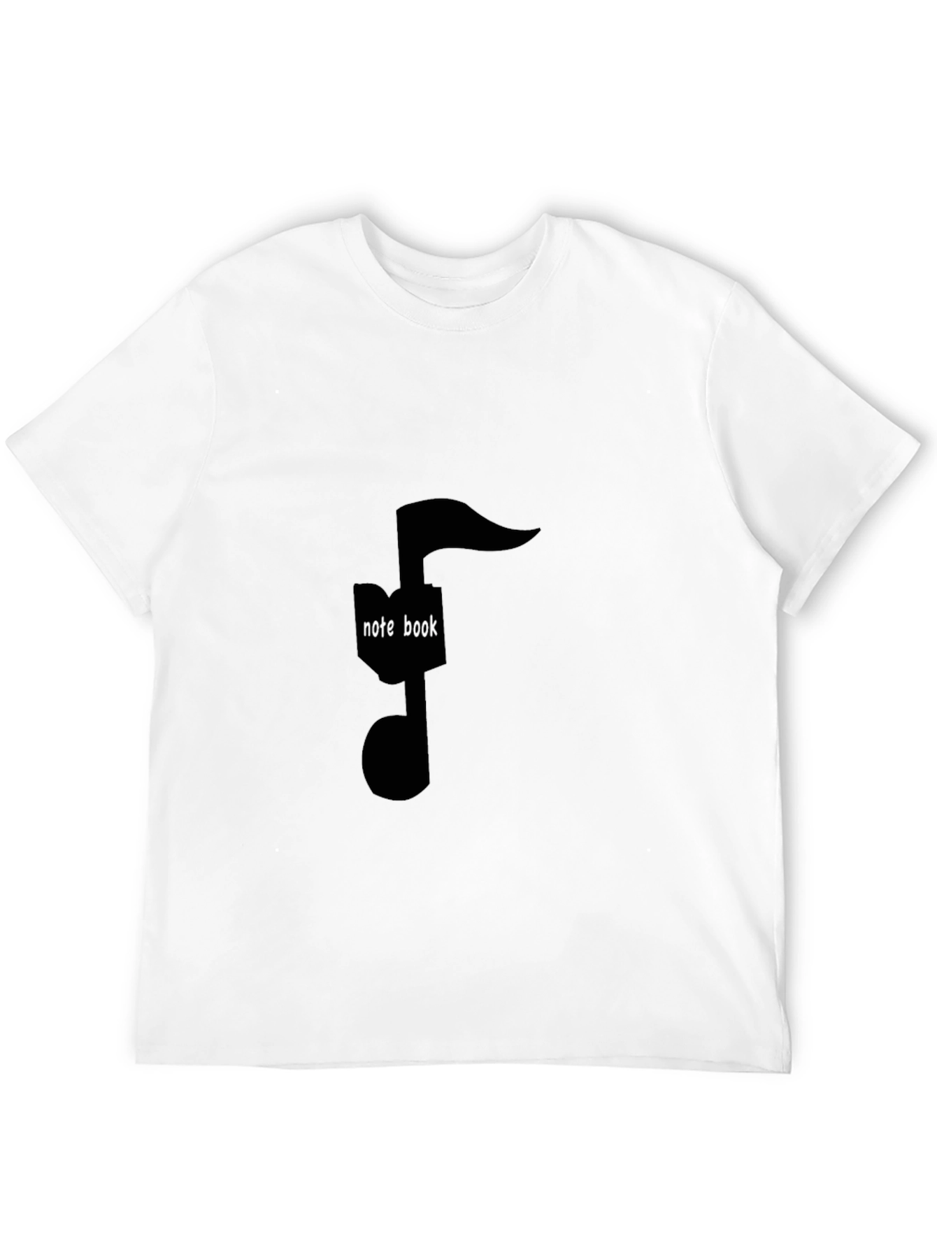 Musical Note Notebook Graphic Tee - Stylish Black T-Shirt
