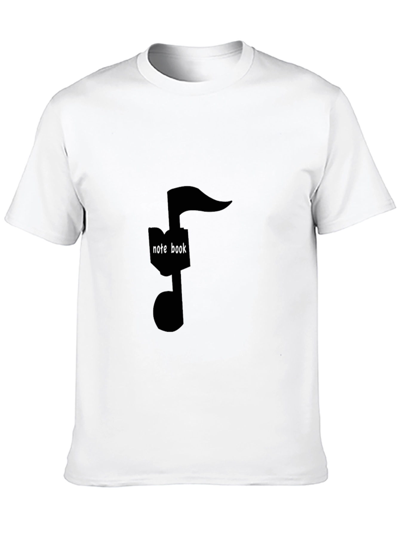 Musical Note Notebook Graphic Tee - Stylish Black T-Shirt