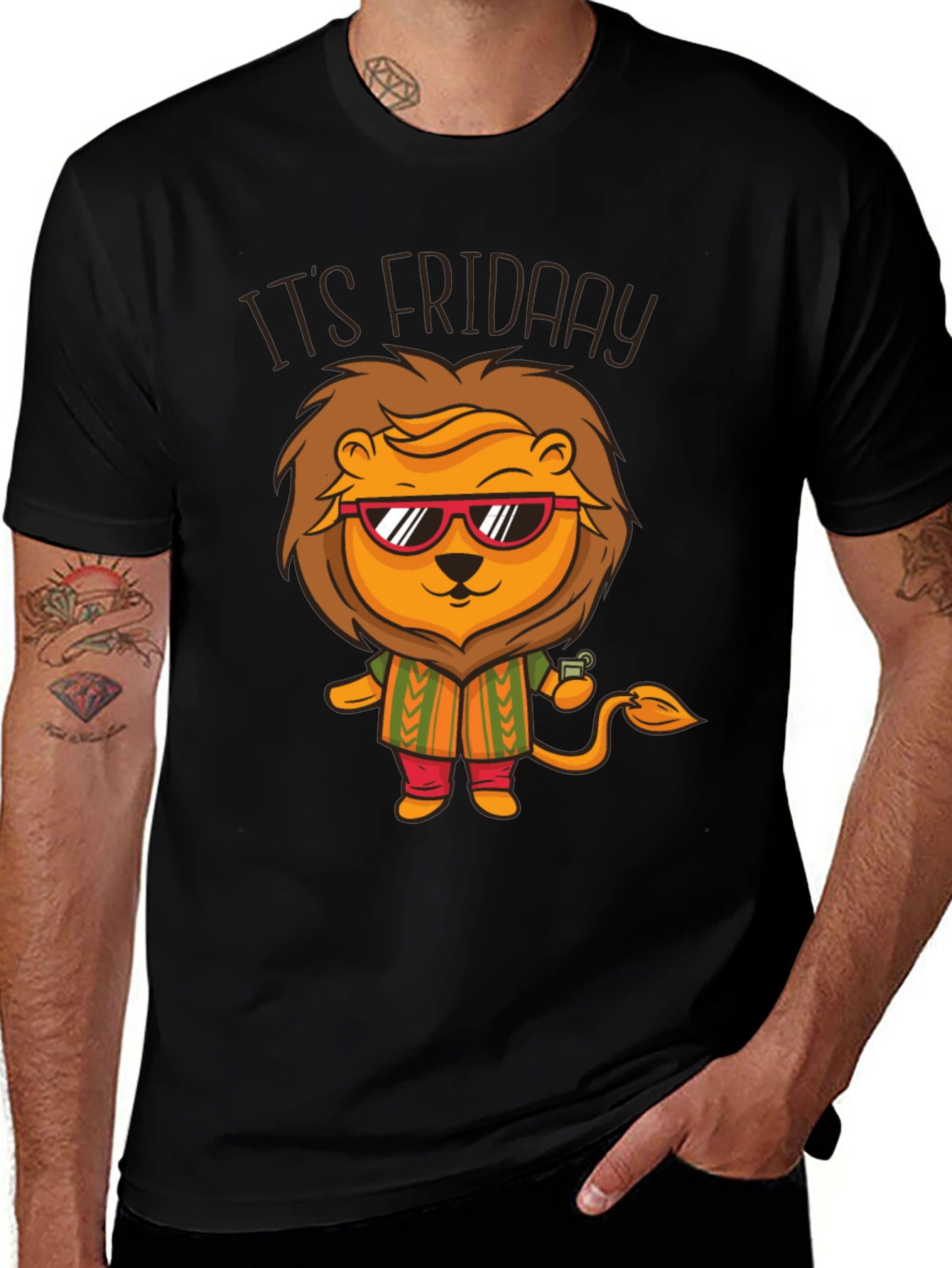 Its Friday Lion Graphic T-Shirt