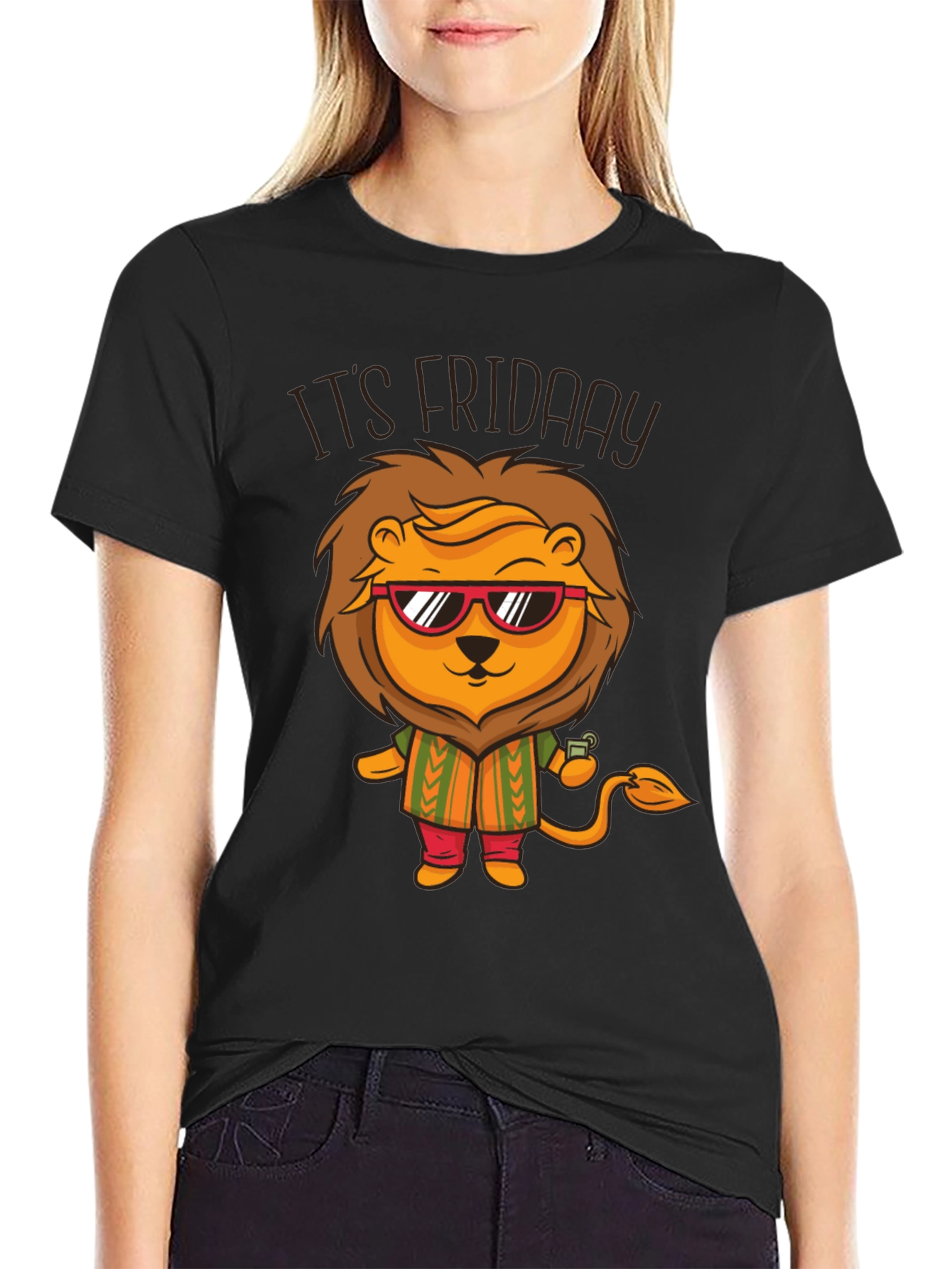 Its Friday Lion Graphic T-Shirt
