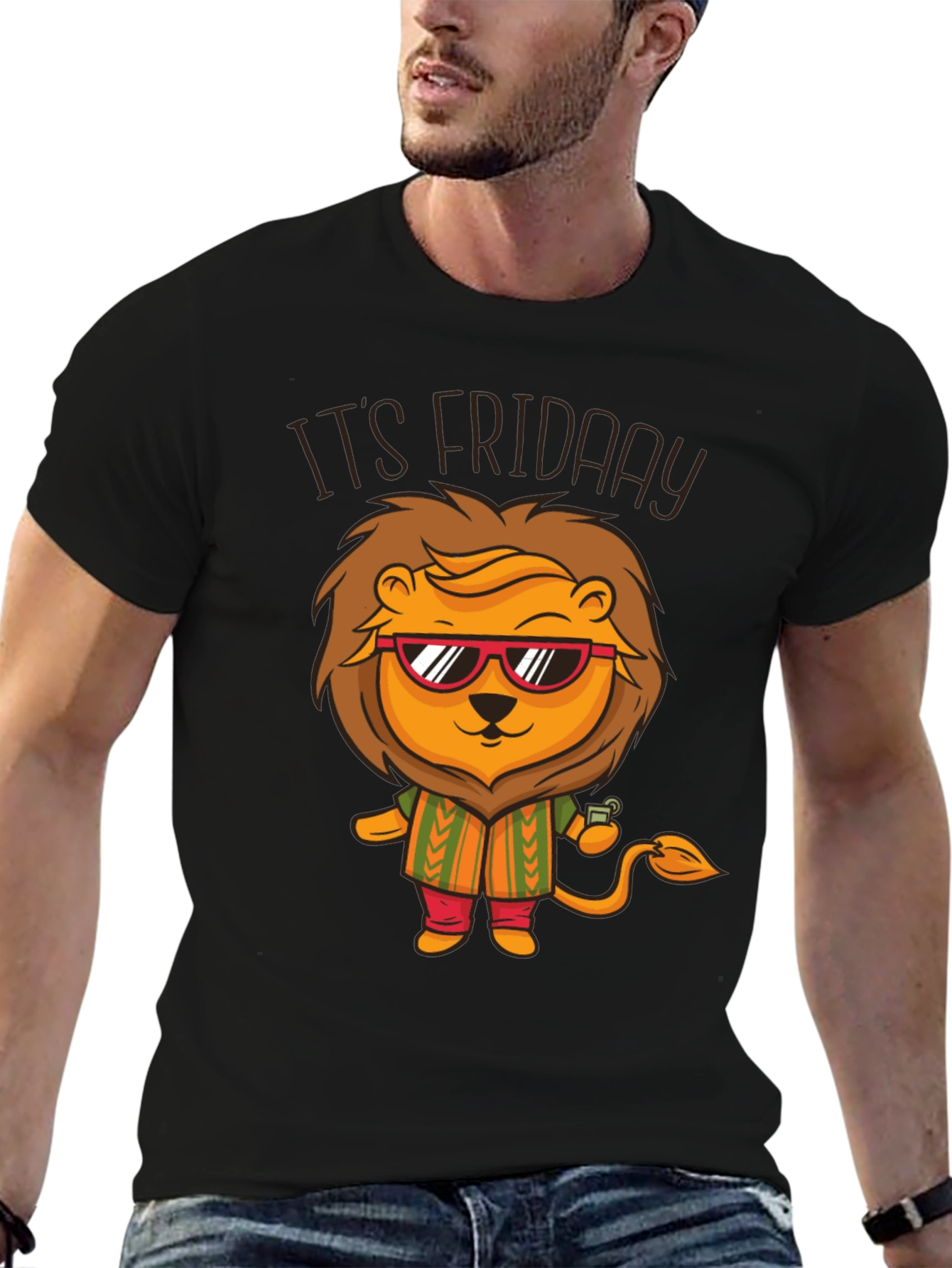 Its Friday Lion Graphic T-Shirt