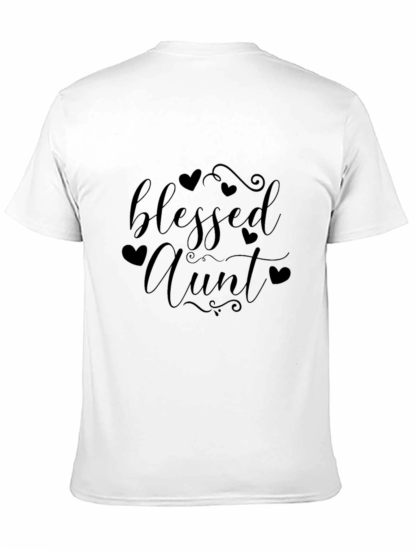 Blessed Aunt Black T-Shirt Heart Detail