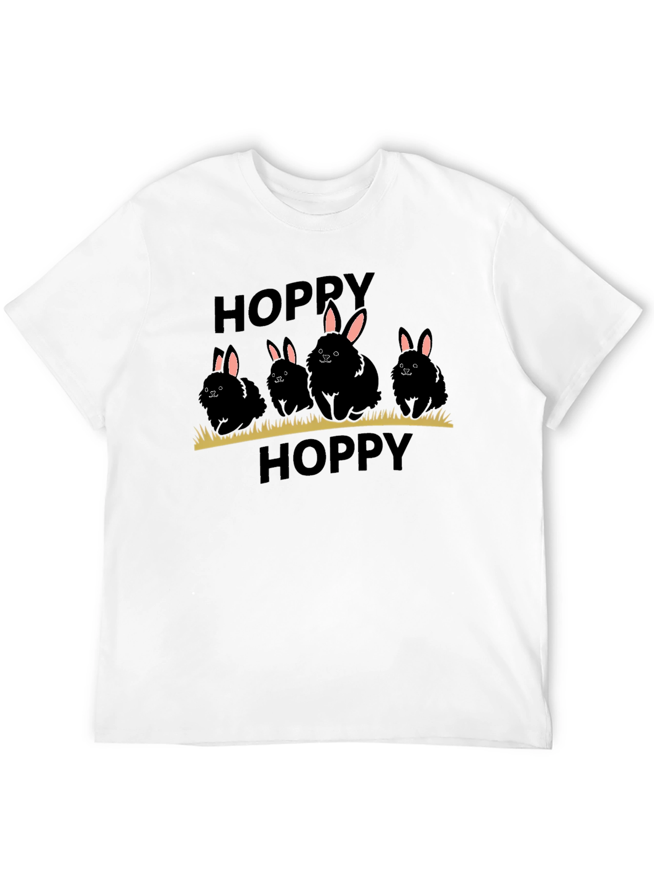 Hoppy Easter Bunny Black T-Shirt