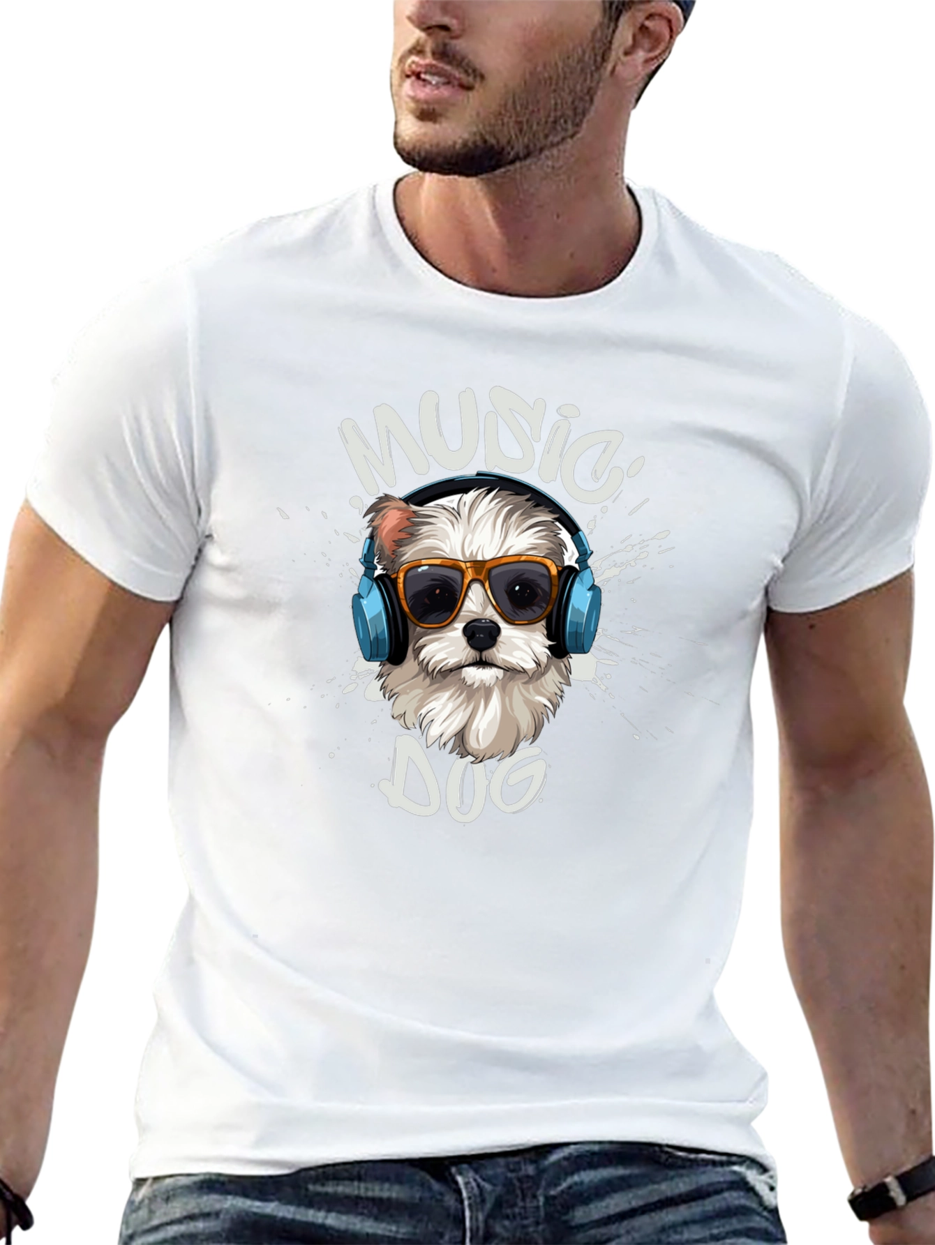 Music Dog T-Shirt - Trendy Graphic Tee