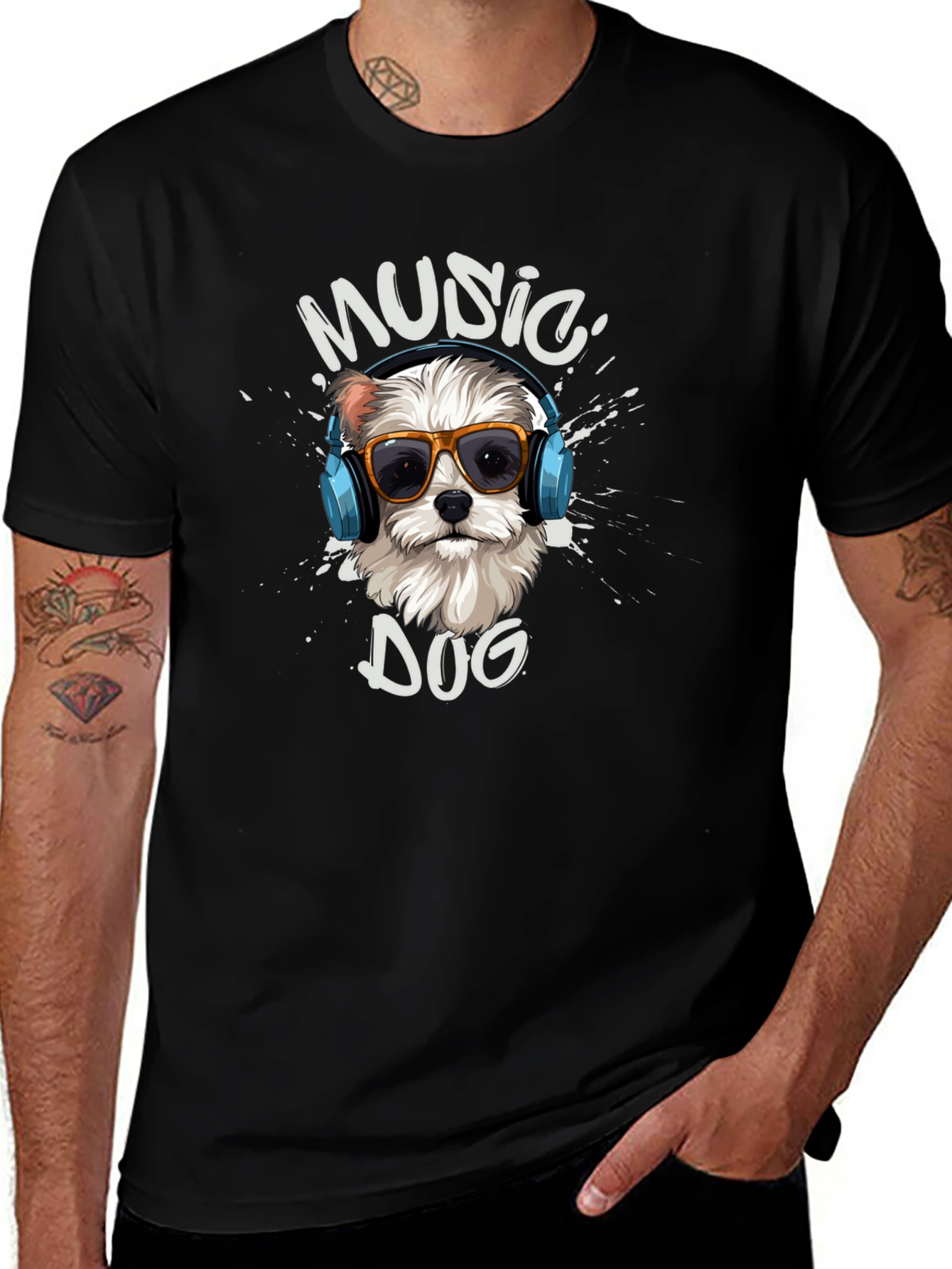 Music Dog T-Shirt - Trendy Graphic Tee