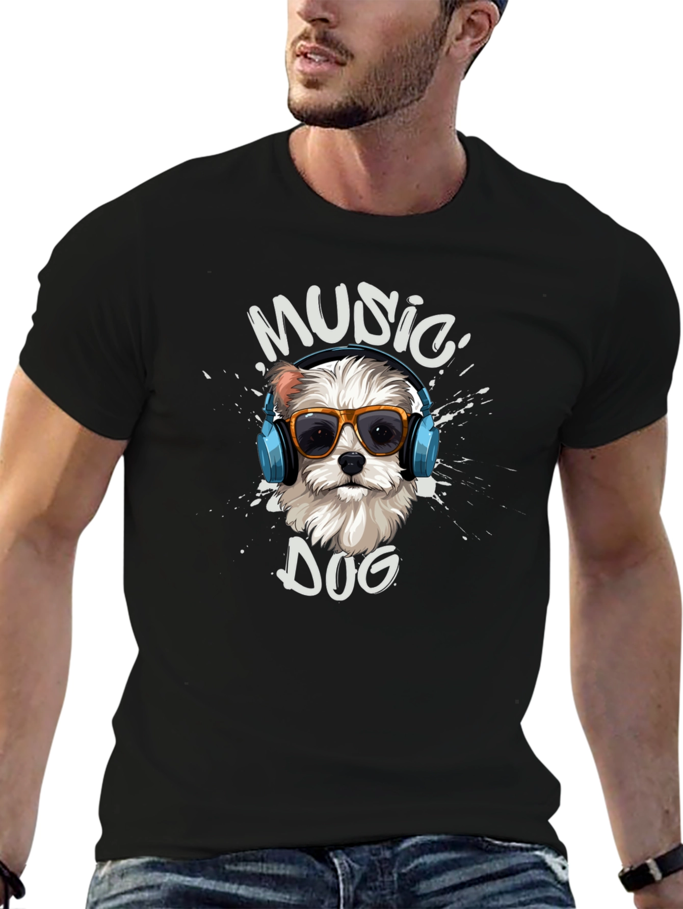Music Dog T-Shirt - Trendy Graphic Tee