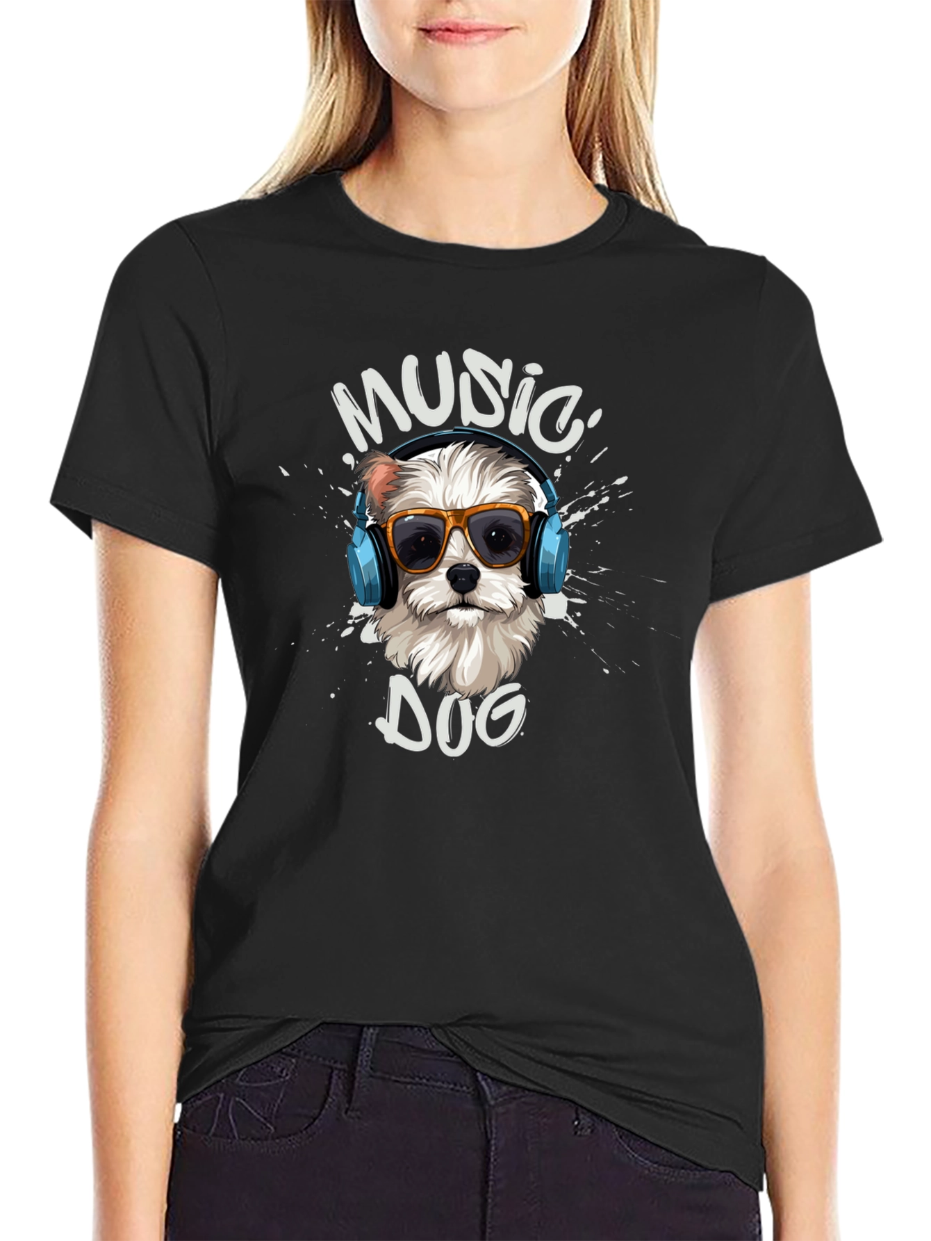 Music Dog T-Shirt - Trendy Graphic Tee