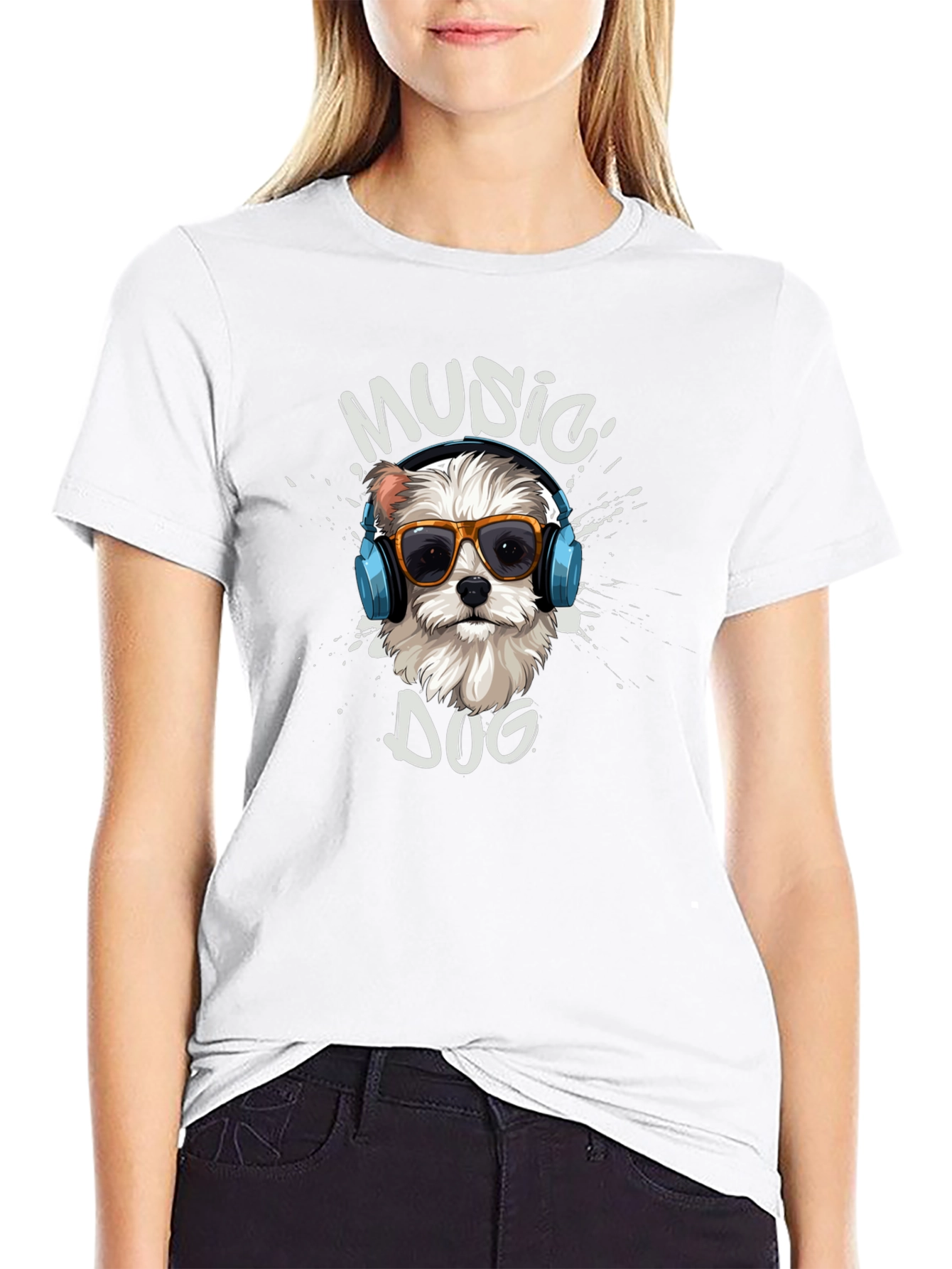 Music Dog T-Shirt - Trendy Graphic Tee