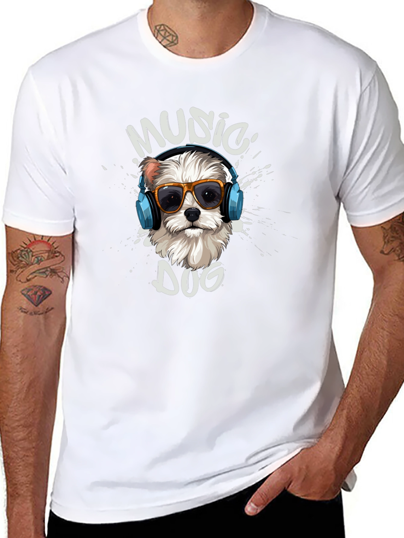 Music Dog T-Shirt - Trendy Graphic Tee