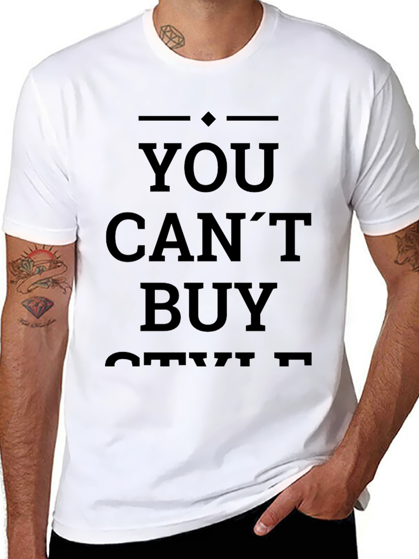 You Cant Buy Style Black Graphic Tee