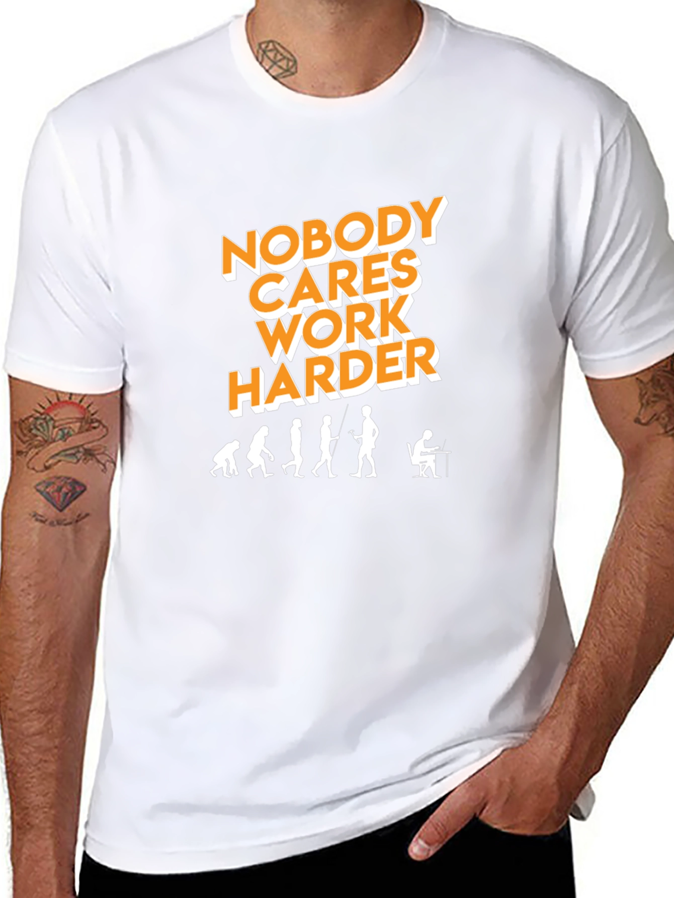 Nobody Cares Work Harder Evolution Graphic Tee