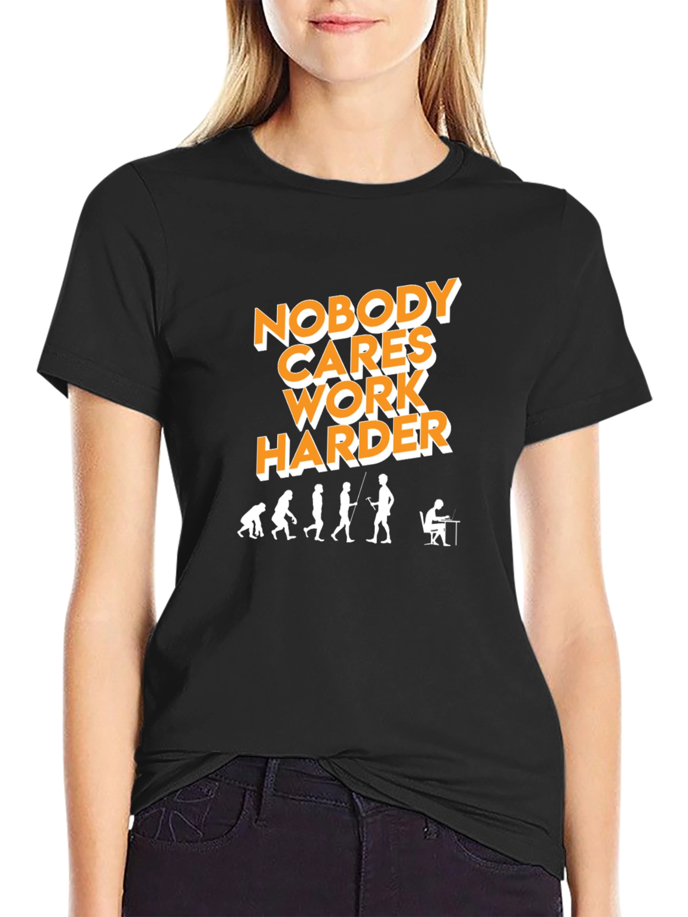 Nobody Cares Work Harder Evolution Graphic Tee