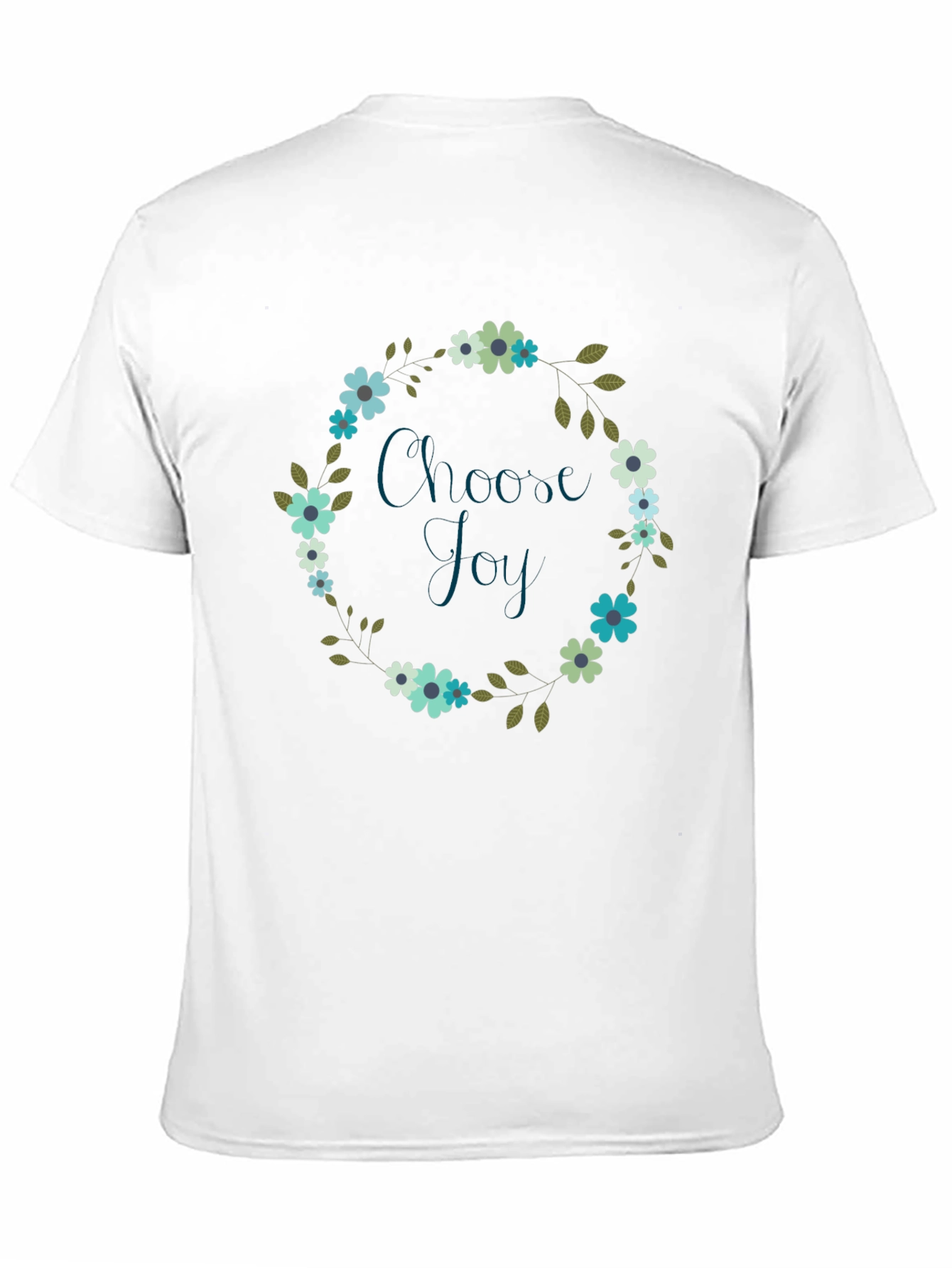 Choose Joy Floral Wreath Black T-Shirt