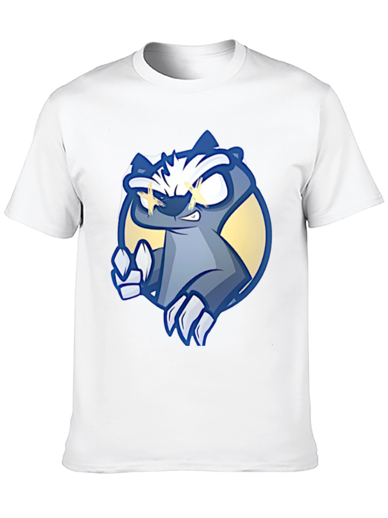 Cool Cartoon Badger Graphic Black Tee