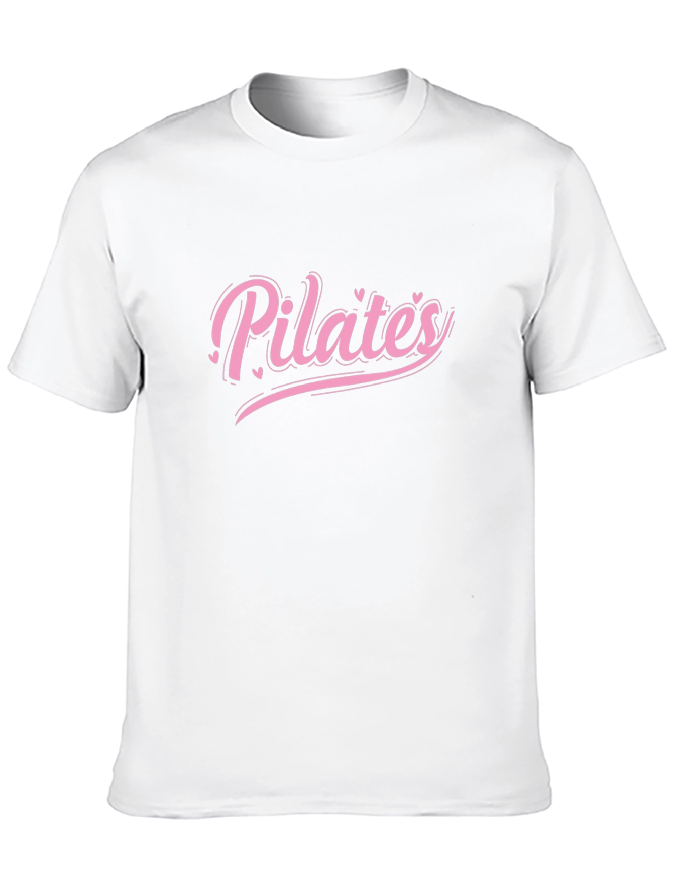 Pilates Pink Heart Graphic Black T-Shirt