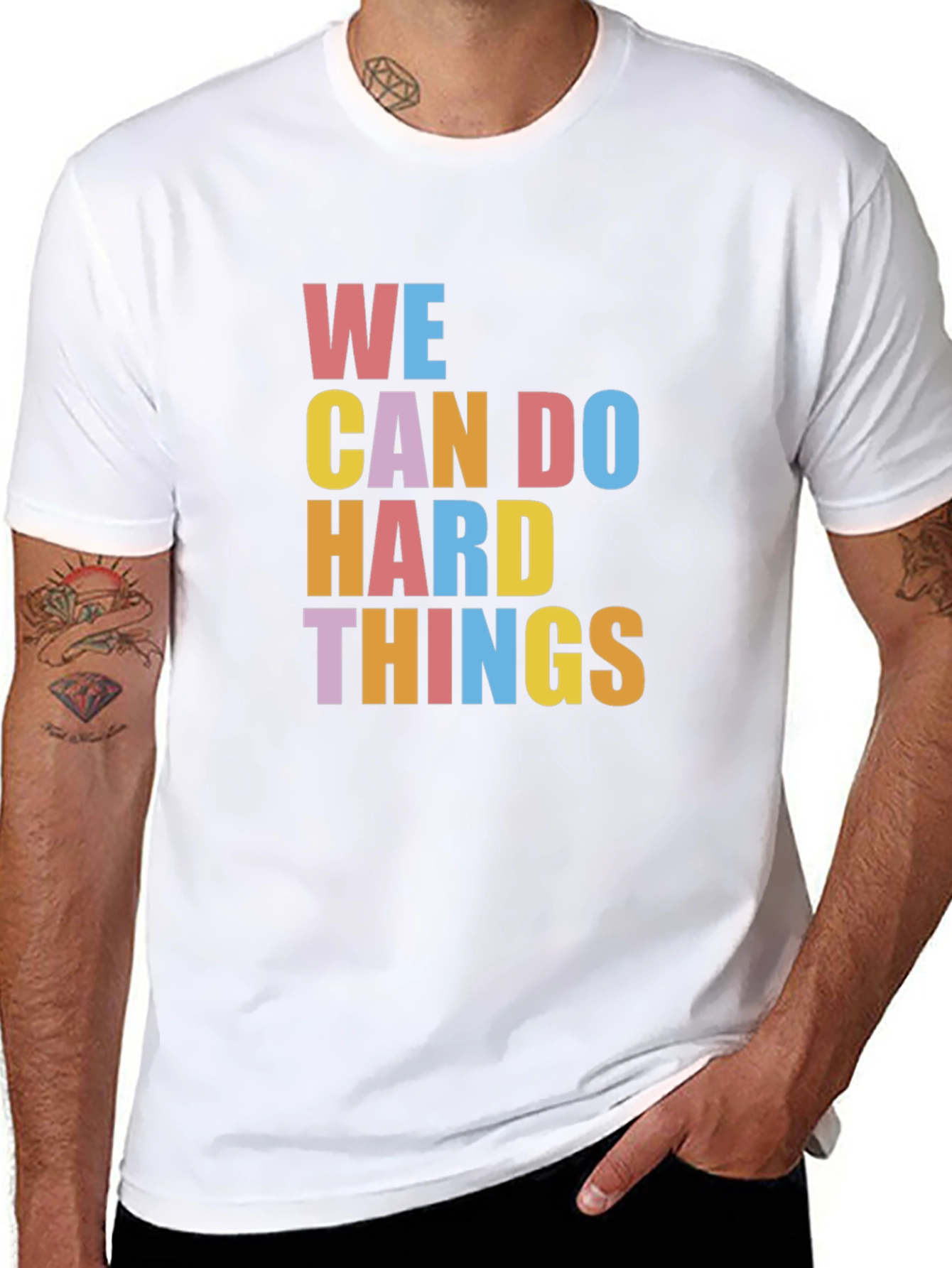 Inspirational Graphic Tee - We Can Do Hard Things