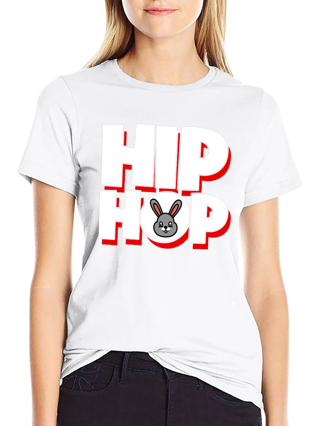 Hip Hop Bunny Graphic T-Shirt