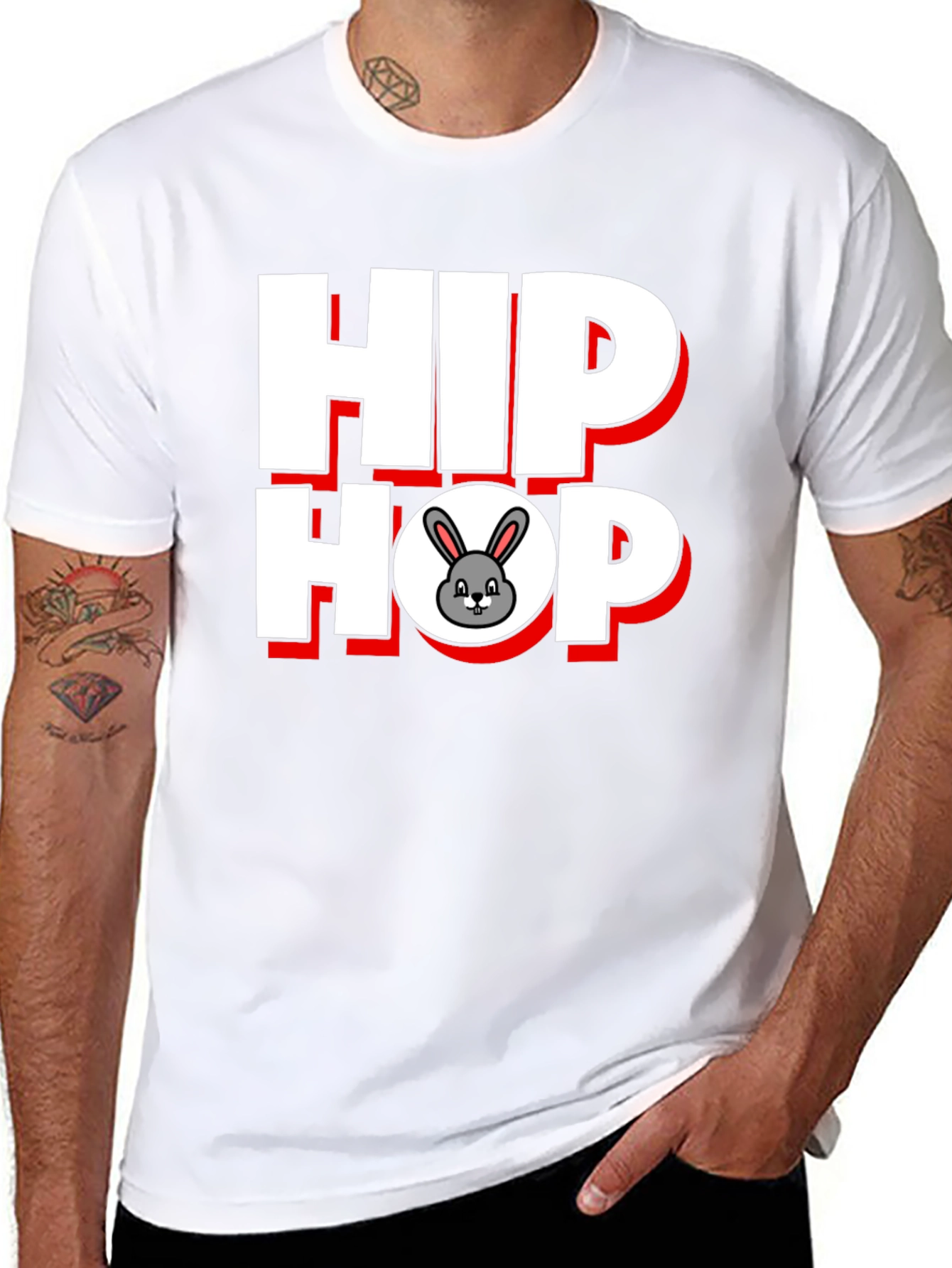 Hip Hop Bunny Graphic T-Shirt