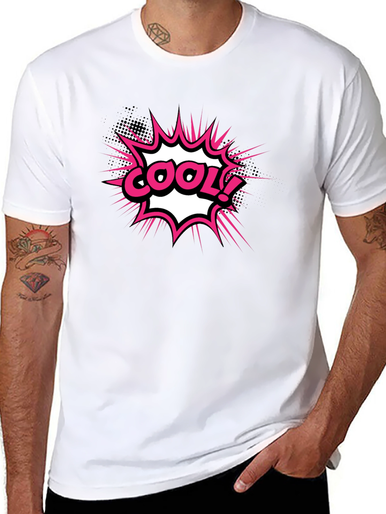 Cool Graphic T-Shirt - Black Comic Style Tee