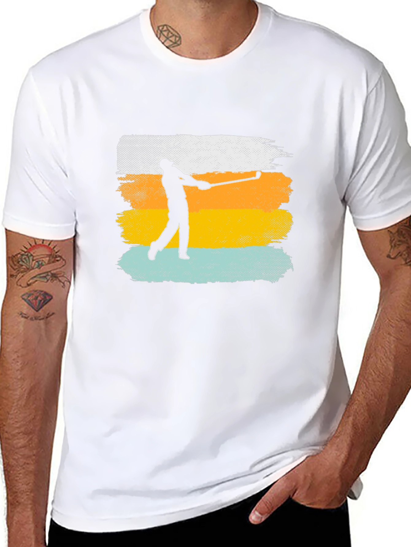 Golfer Silhouette Retro T-Shirt