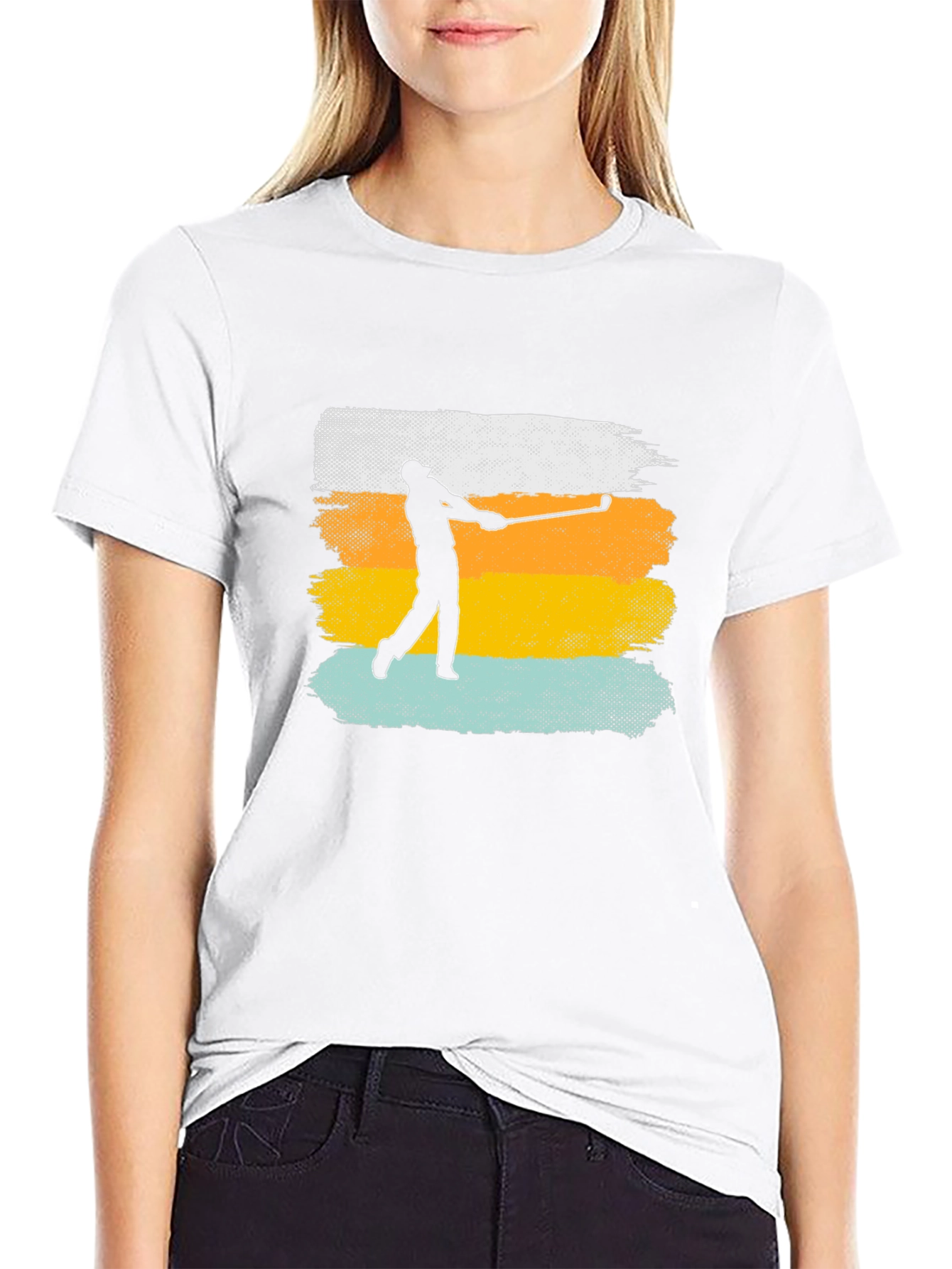Golfer Silhouette Retro T-Shirt